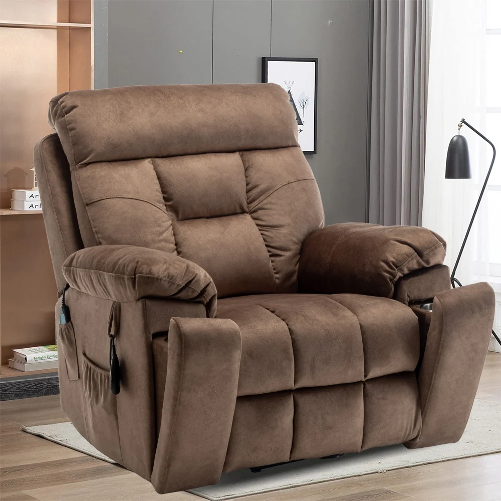 Large Electric Massage Lift Recliner with Heat, Hidden Cup Holder