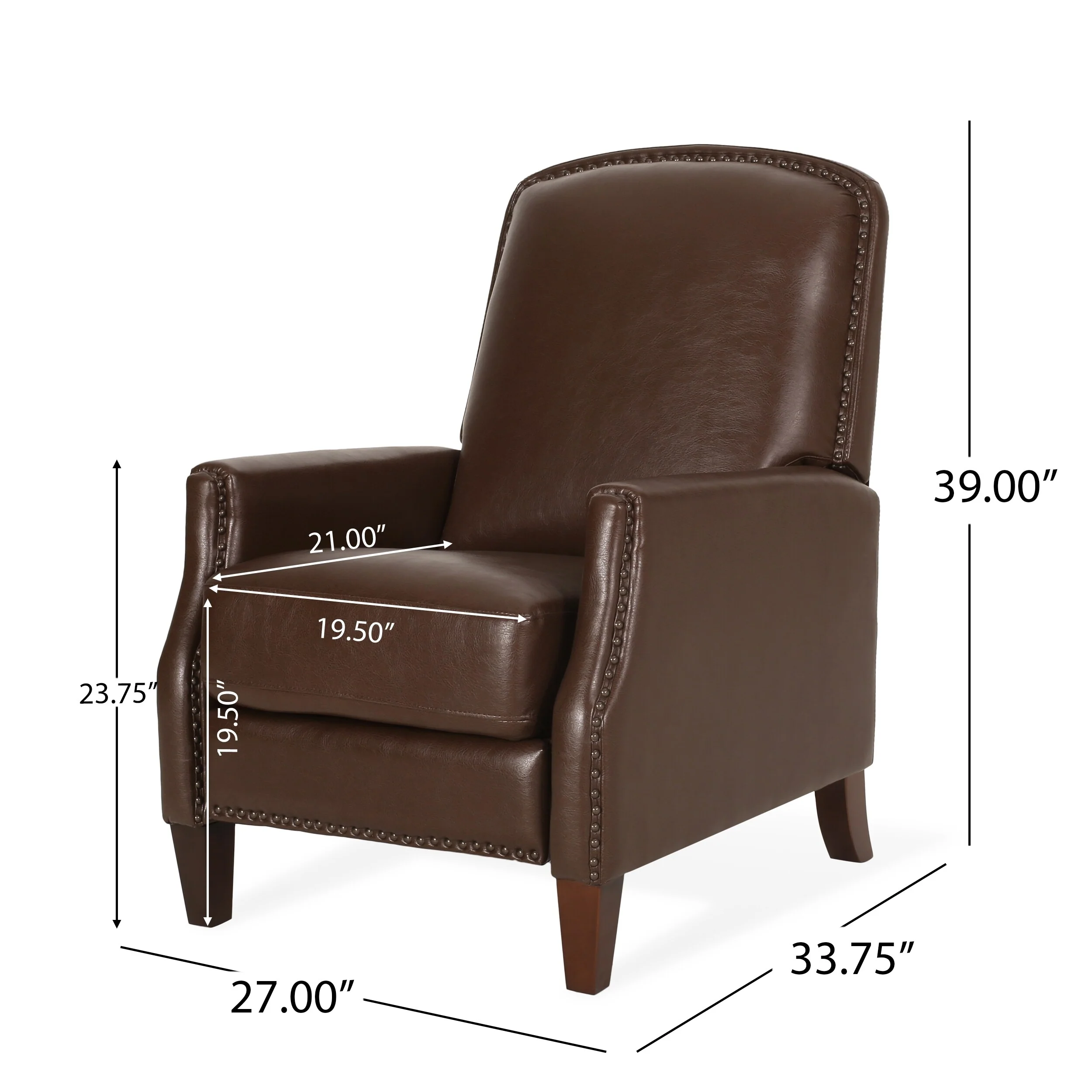 PU Leather Recliner Chair with Rivets