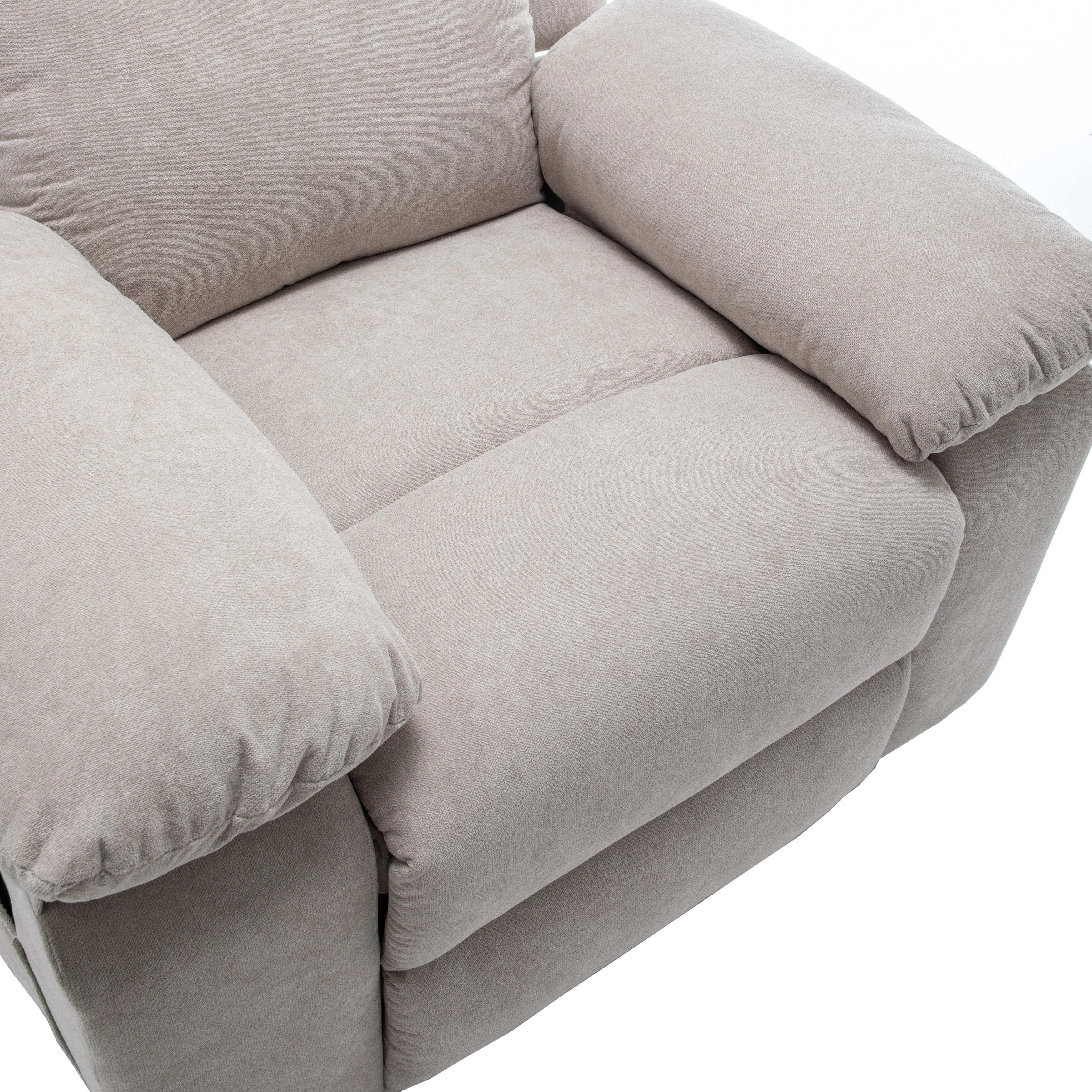 Living Room Single Reclining Sofa, Power Lift Velvet Recliner with Adjustable Massage and Heat & Side Pocket, Infinite Position