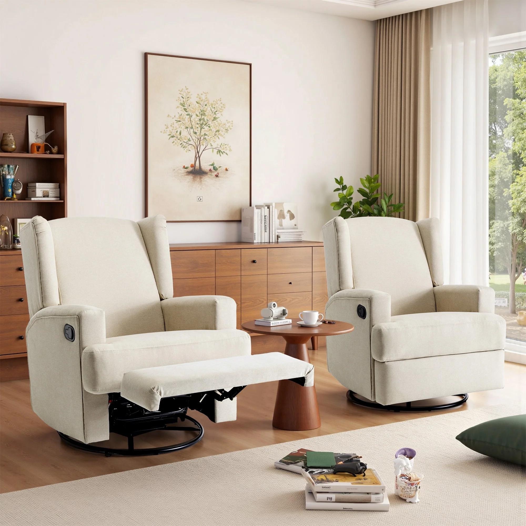 Swivel Glider Rocker Nursery Recliner Chair set of 2