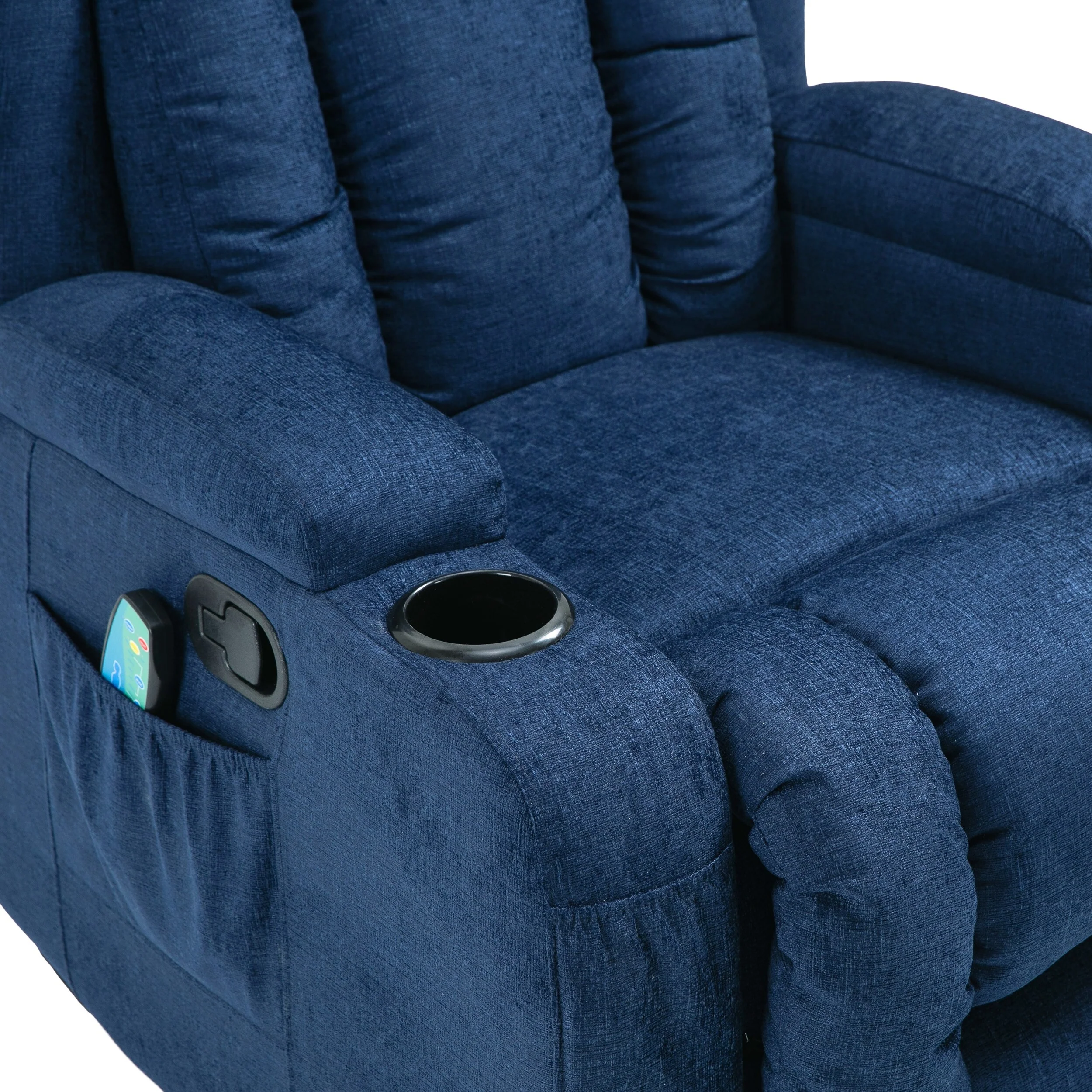 Massage Recliner with Heating, 5 Modes, Cup Holders, Remote Control, and Manual Reclining Feature