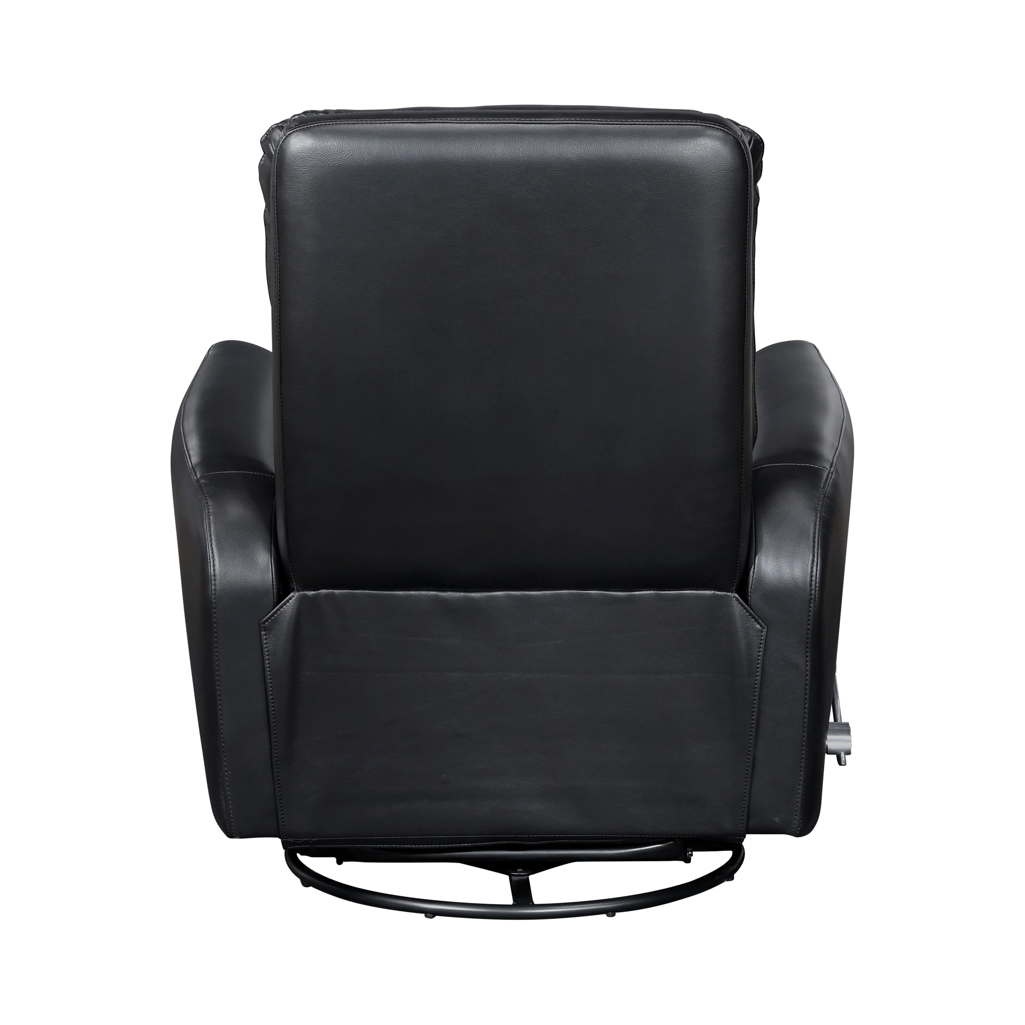 Glider Reclining Chair Swivel Motion Breathable Faux Leather Upholstery Luxury Living Room Furniture, Movie Chair