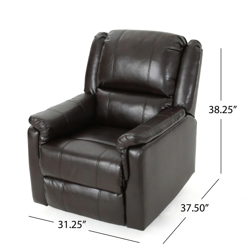 Jennette Faux Leather Swivel Gliding Recliner by Christopher Knight Home