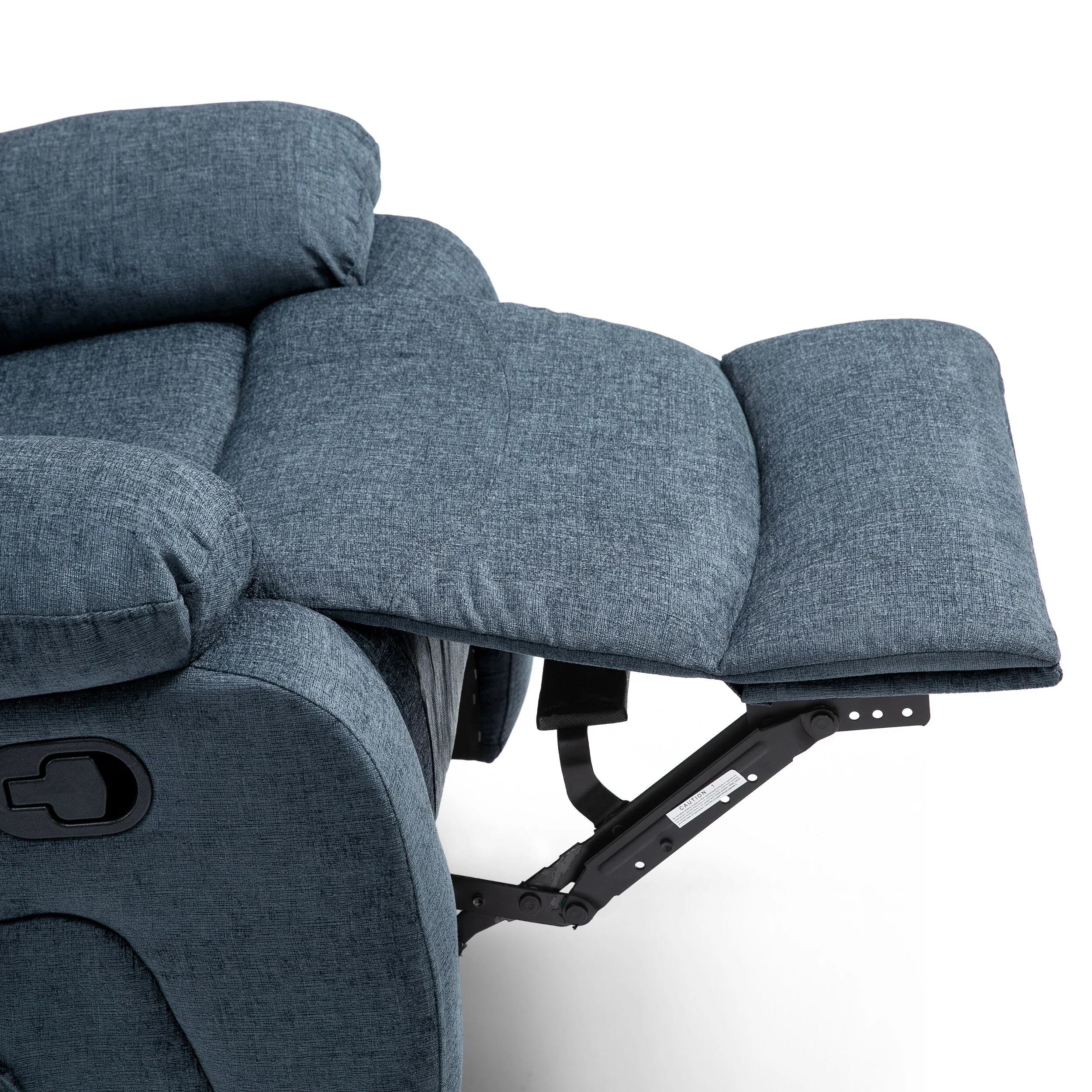 Grey Massage Recliner with Heating & 5 Modes, Tufted Design, Manual Reclining Function, Remote Control, Side Pocket