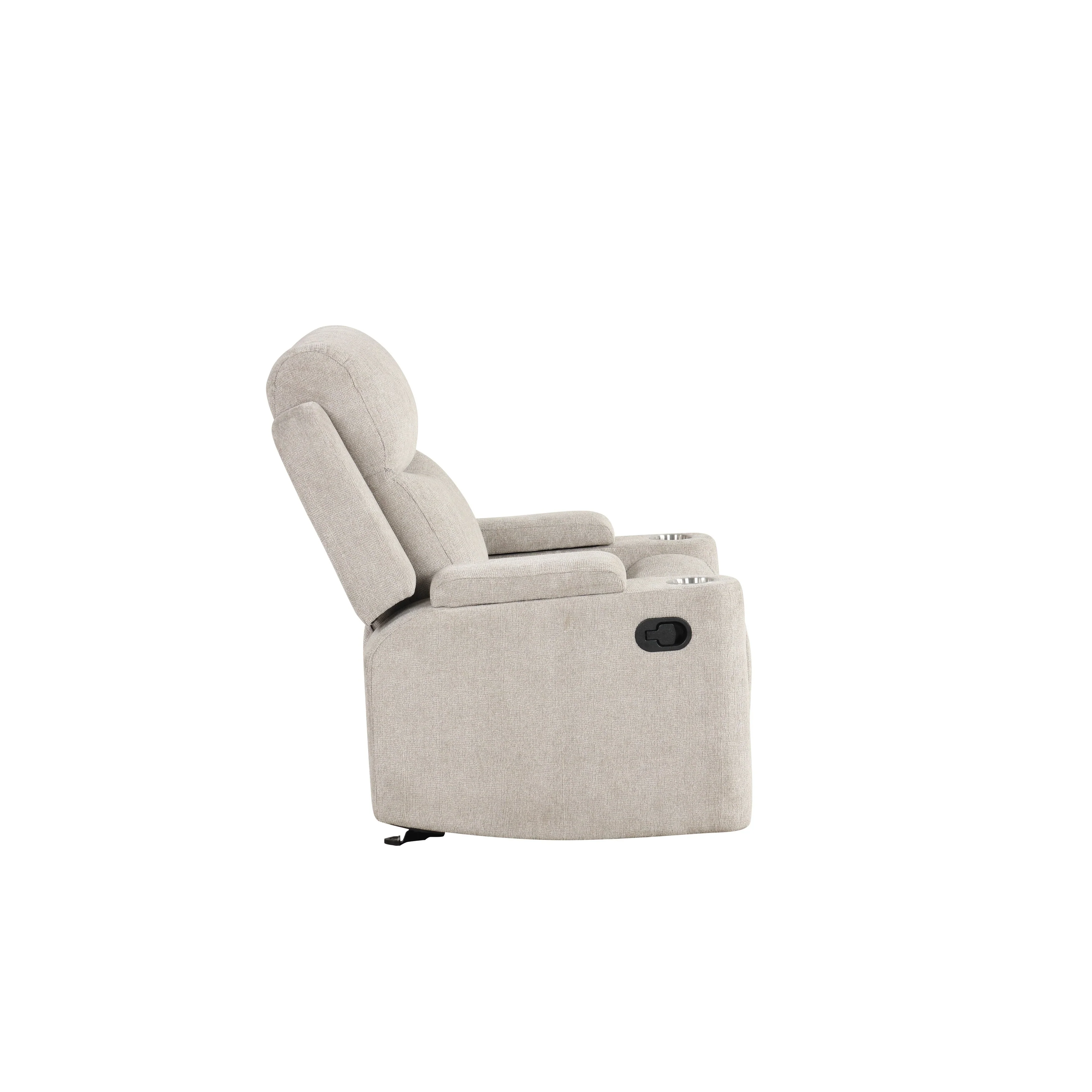 Light Gray Chenille Motion Glider Recliner