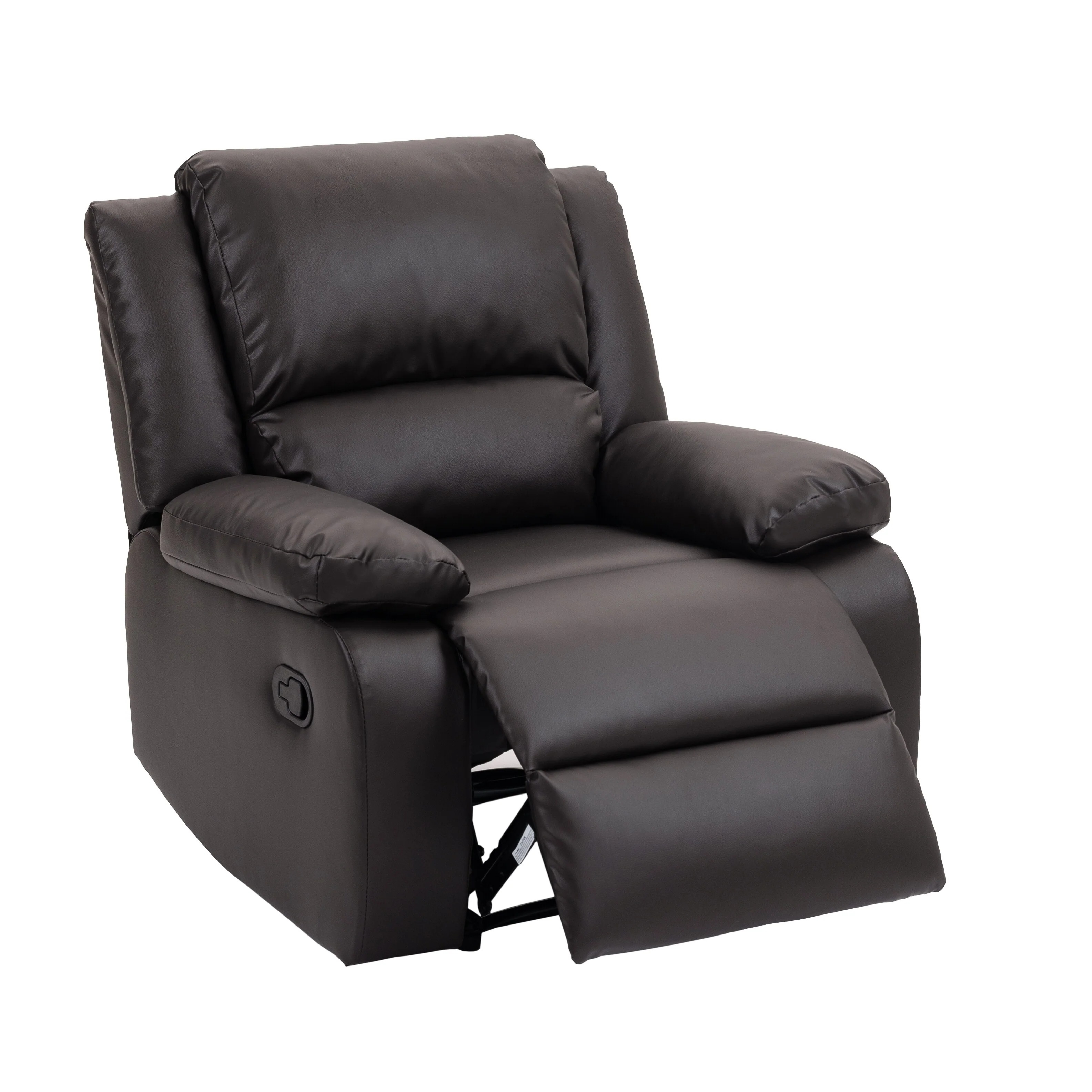 Vegan Leather Upholstered Push Back Manual Recliner Chair