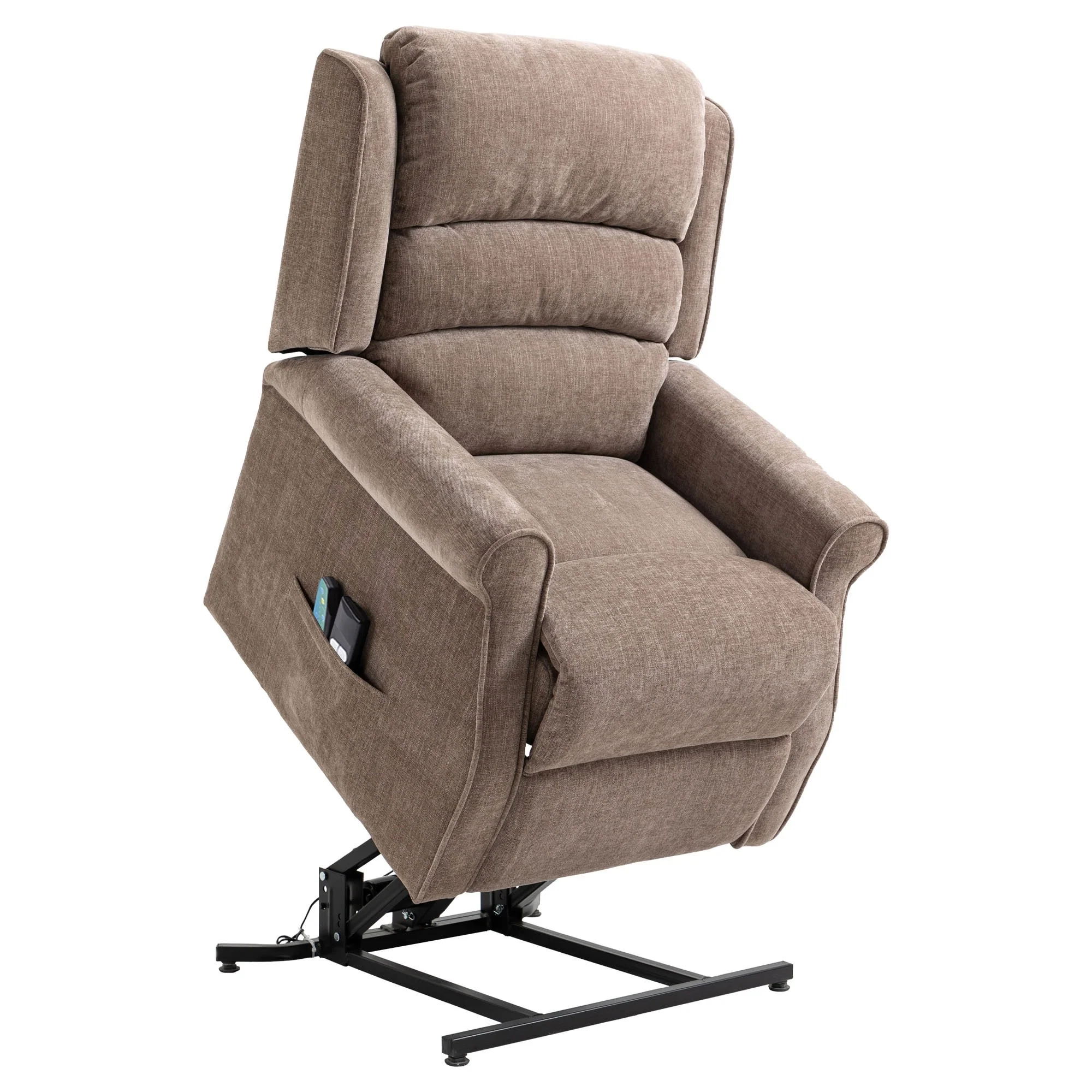 Clihome Chenille Fabric Power Lift Recliner Chair with Massage