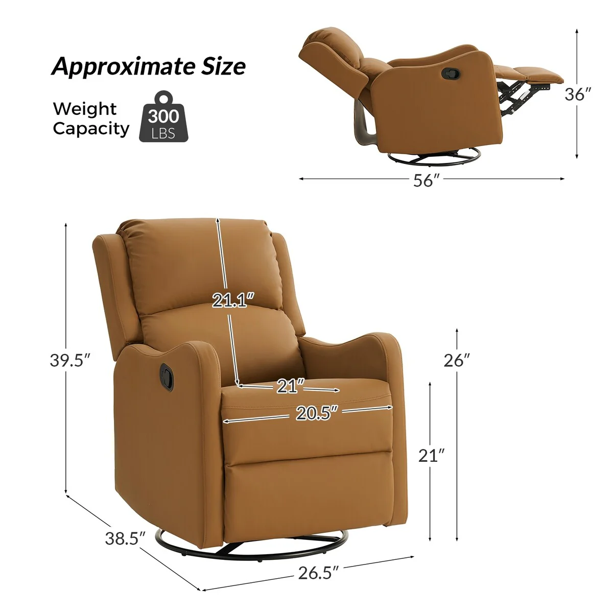 Pablo Traditional 360-Degree Swivel rocker Recliner by HULALA HOME