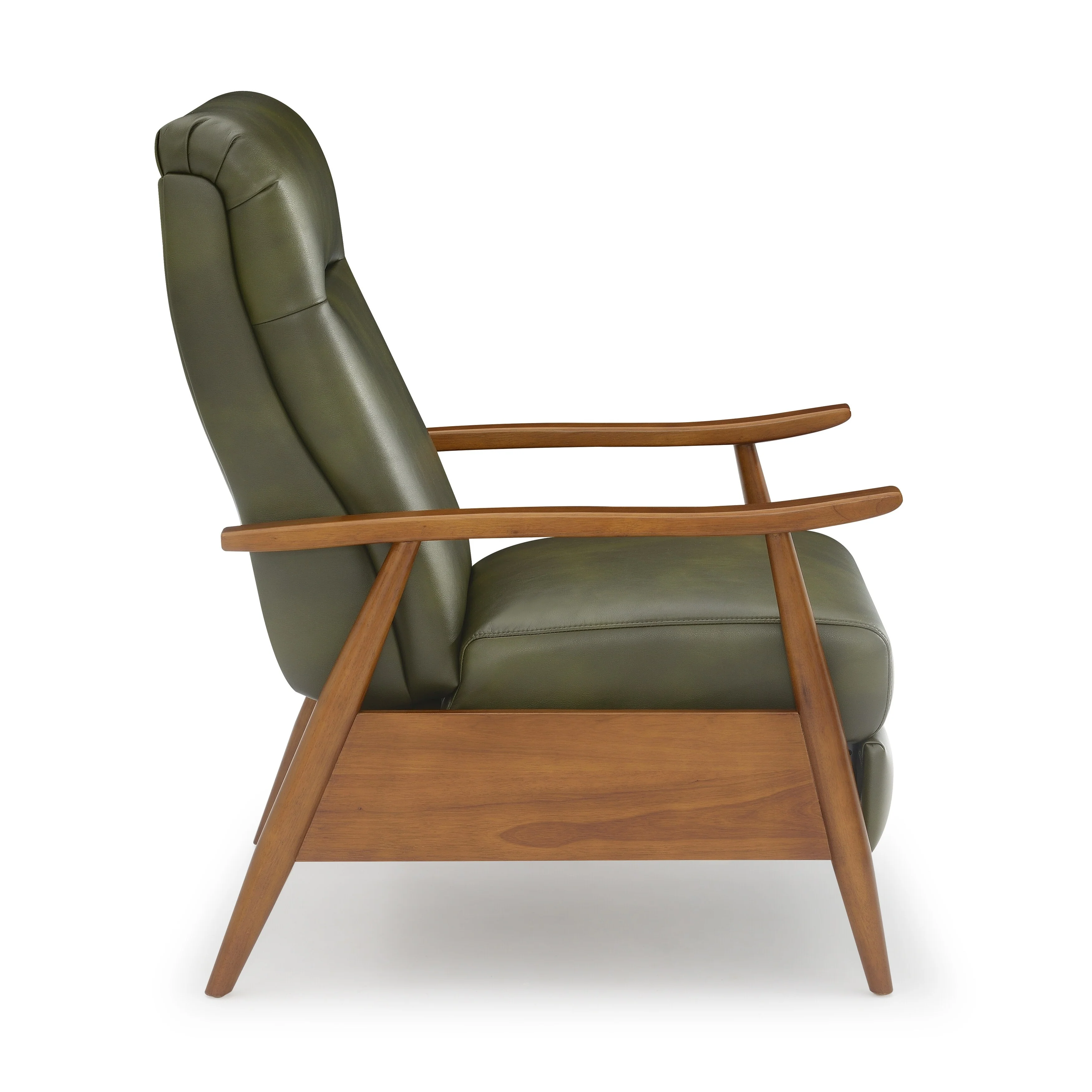 Sarasota Wood Arm Push Back Recliner - Fern Green