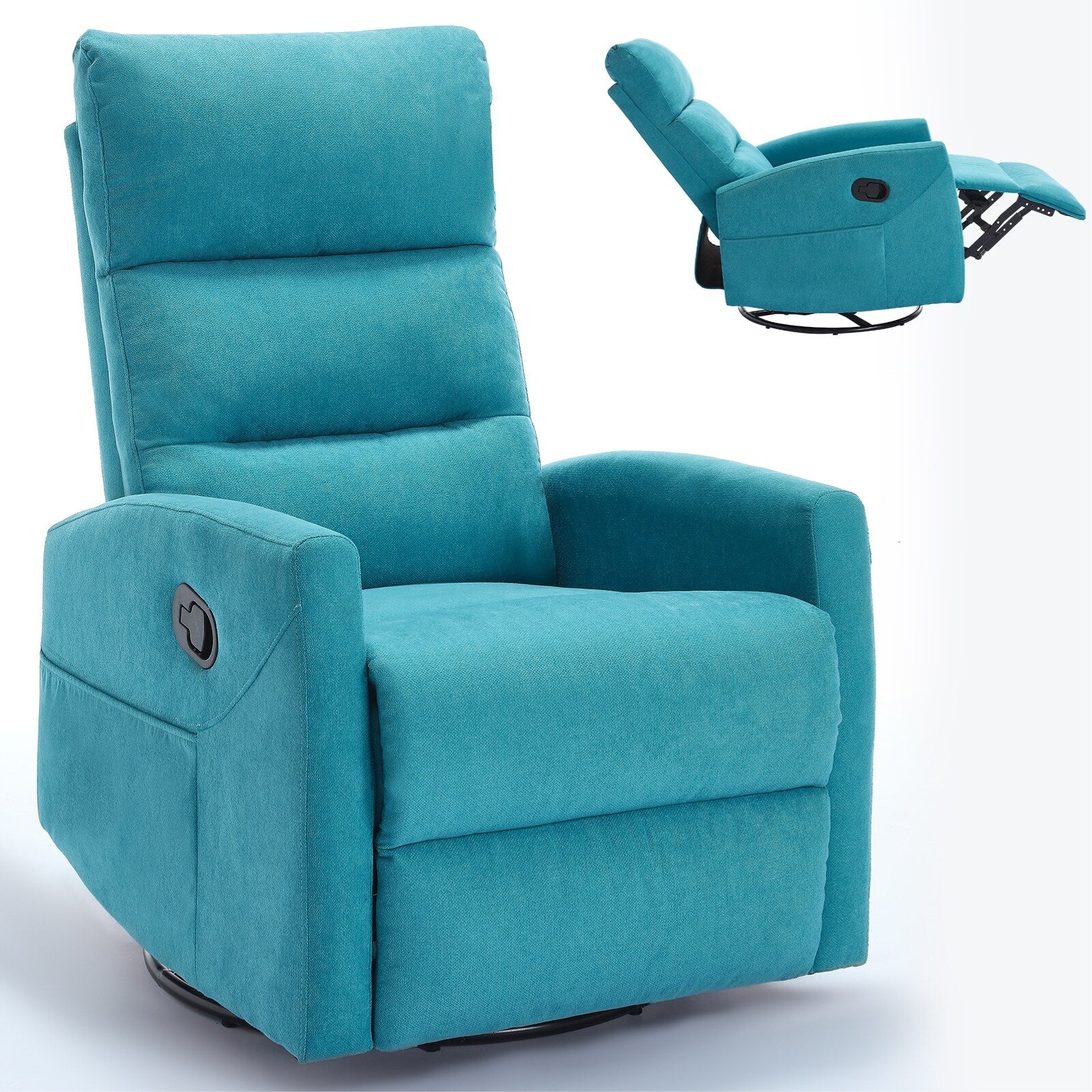 Manual Recliner Chair with Rocker and Swivel
