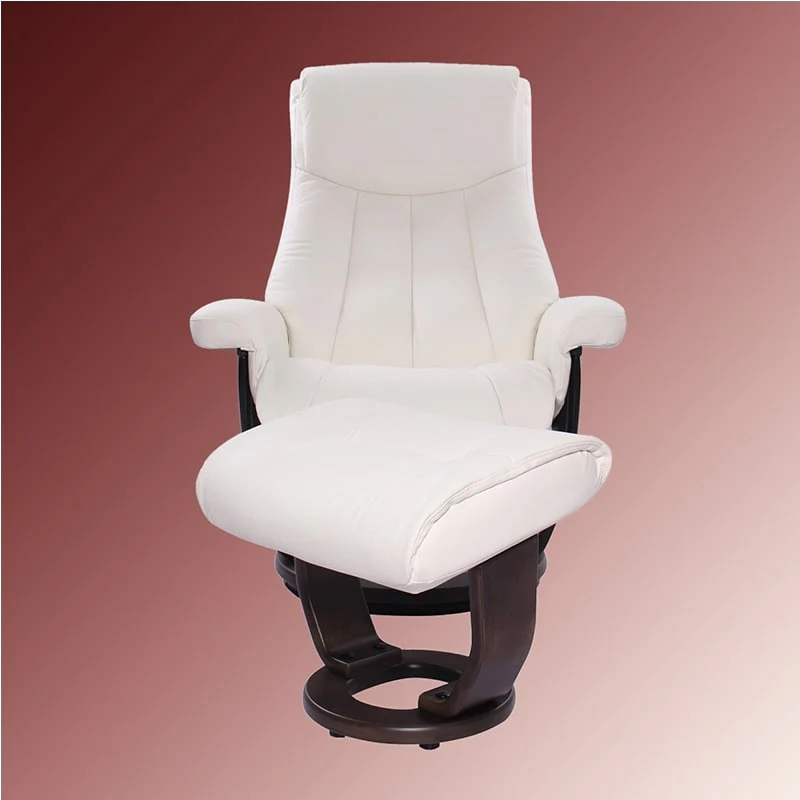 Leather Swivel Recliner with Matching Ottoman