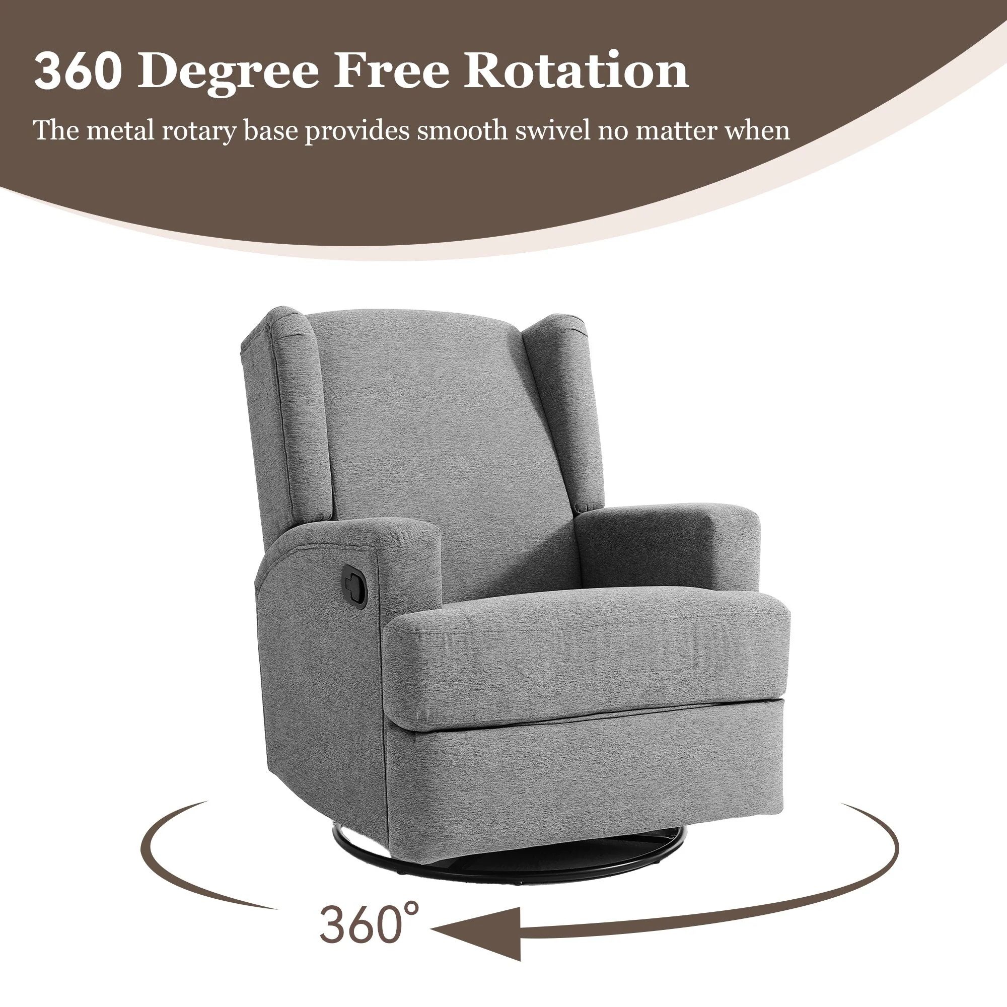 31'' W Manual Glider Swivel Glider Rocker Recliner Nursery Set of 2