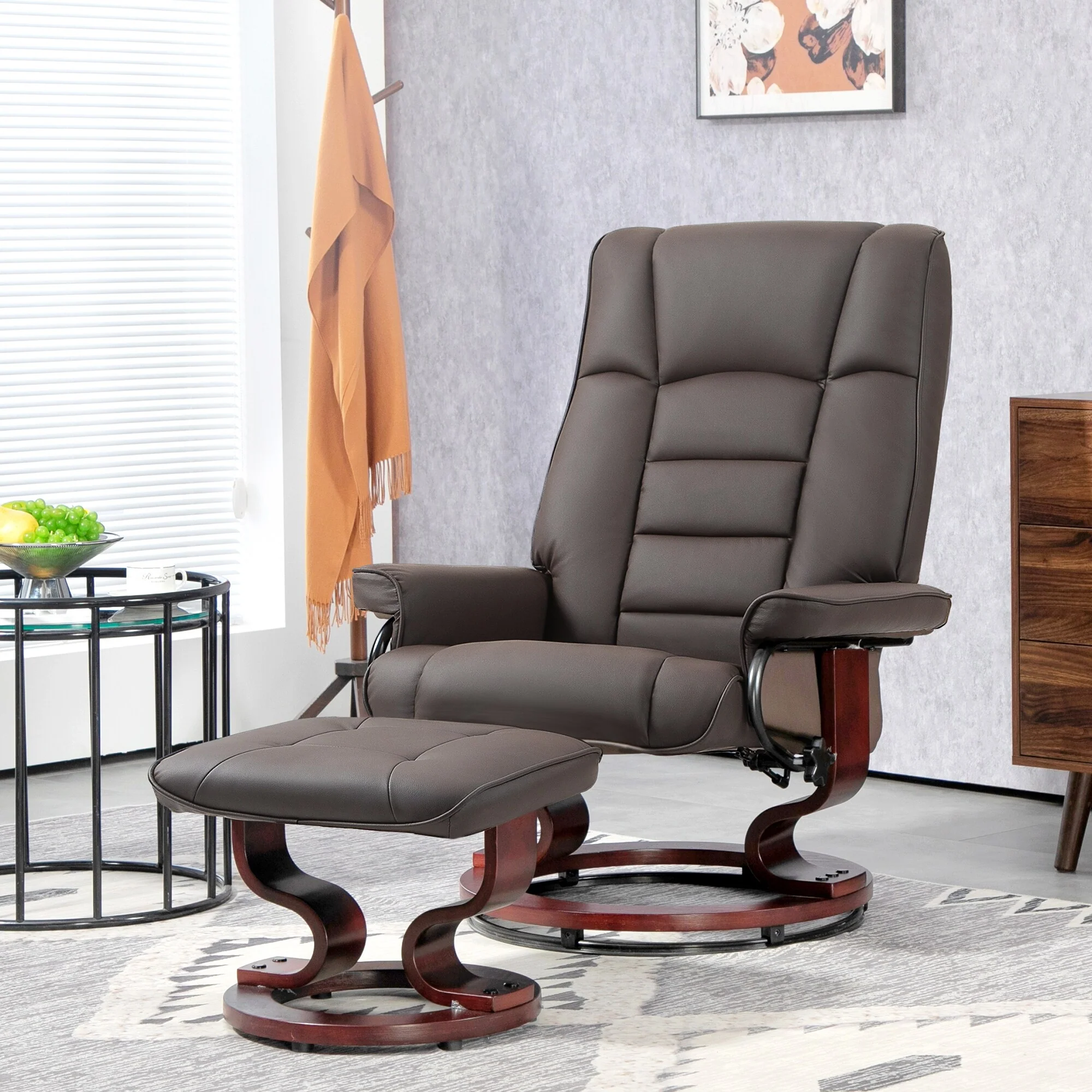 Swivel Recliner Chair and Ottoman