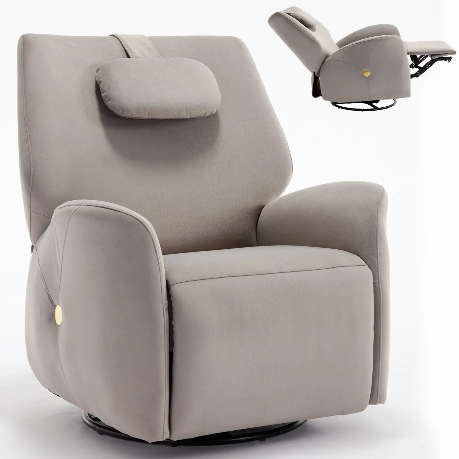 Swivel and Rocker Power Recliner Chair with Lumbar