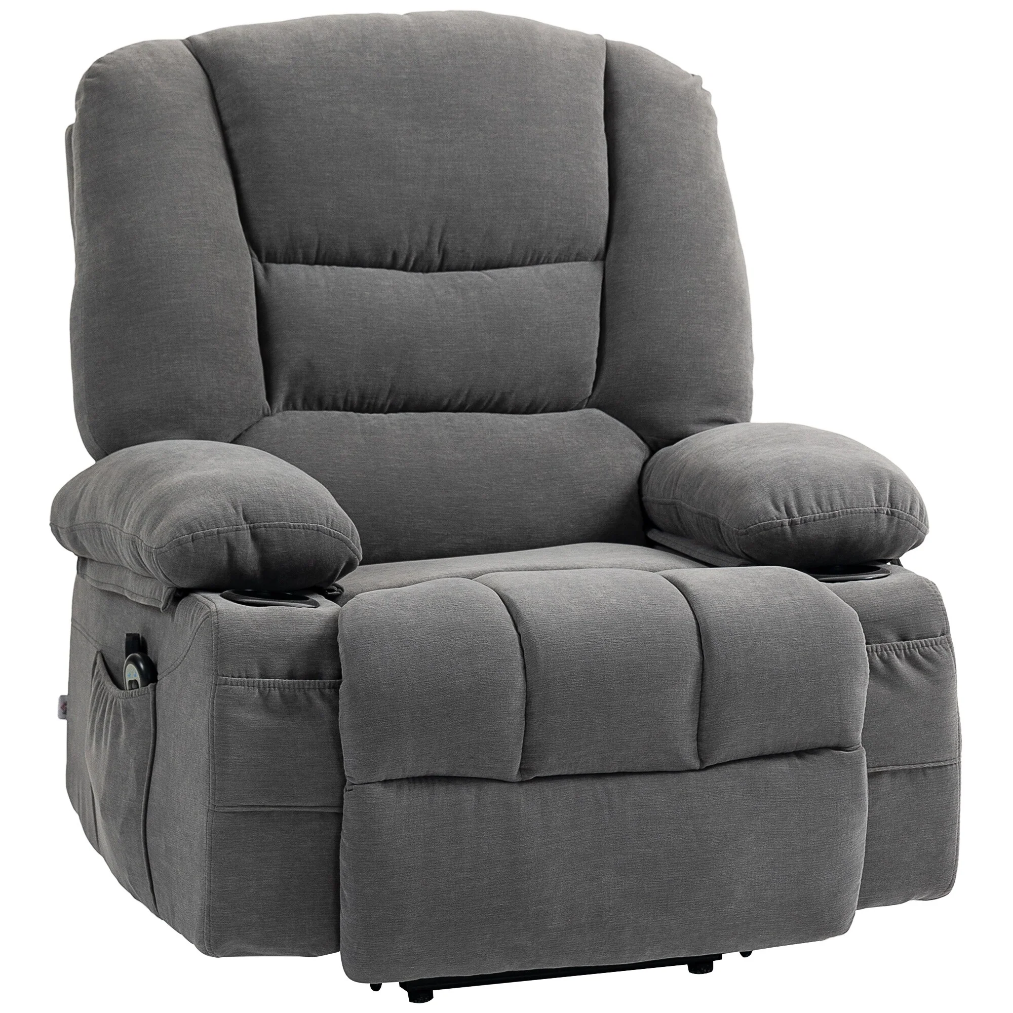 Power Lift Recliner Chair with Massage, Lumbar Heat, Cup Holders, and Adjustable 135�� Recline
