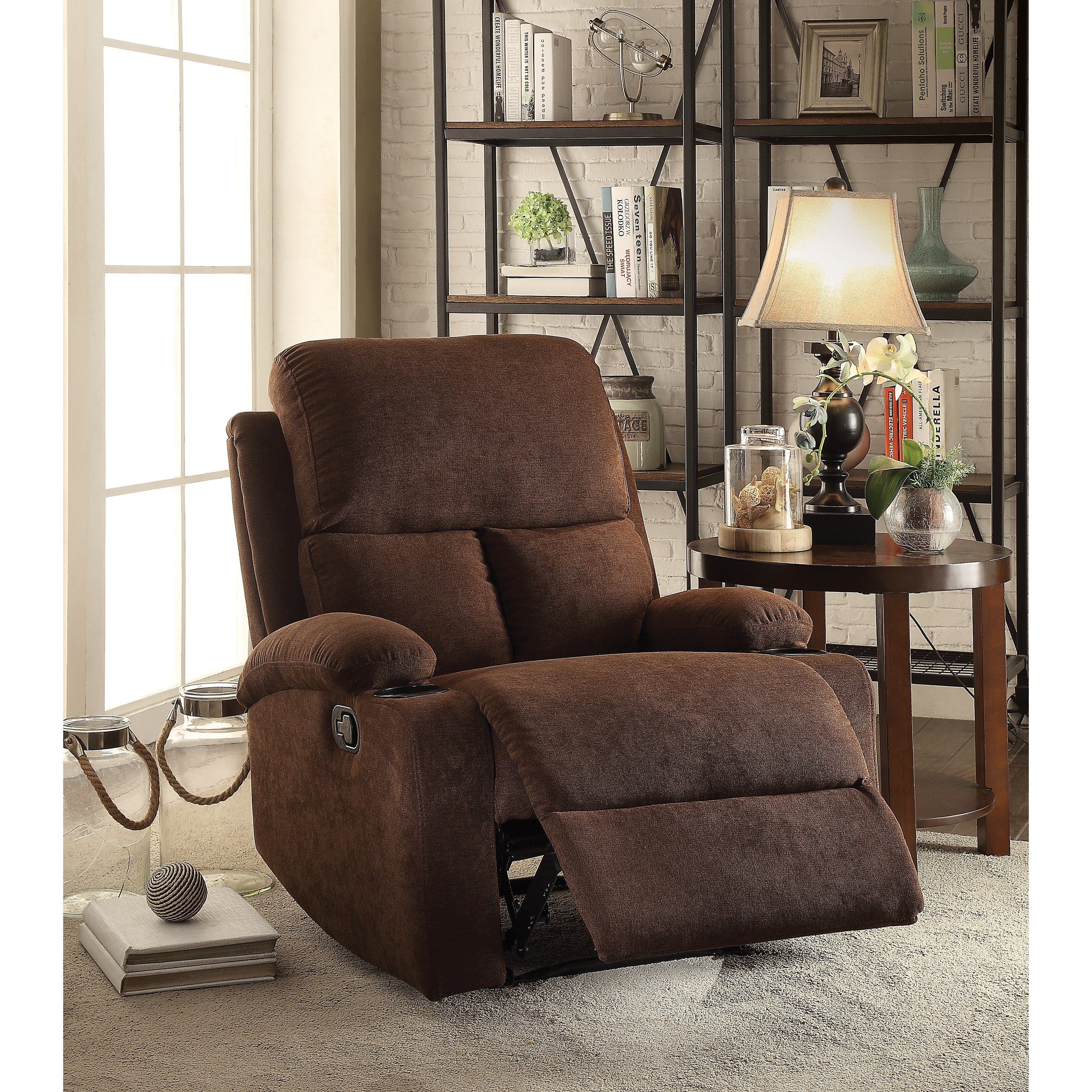 Chocolate Linen Motion Recliner