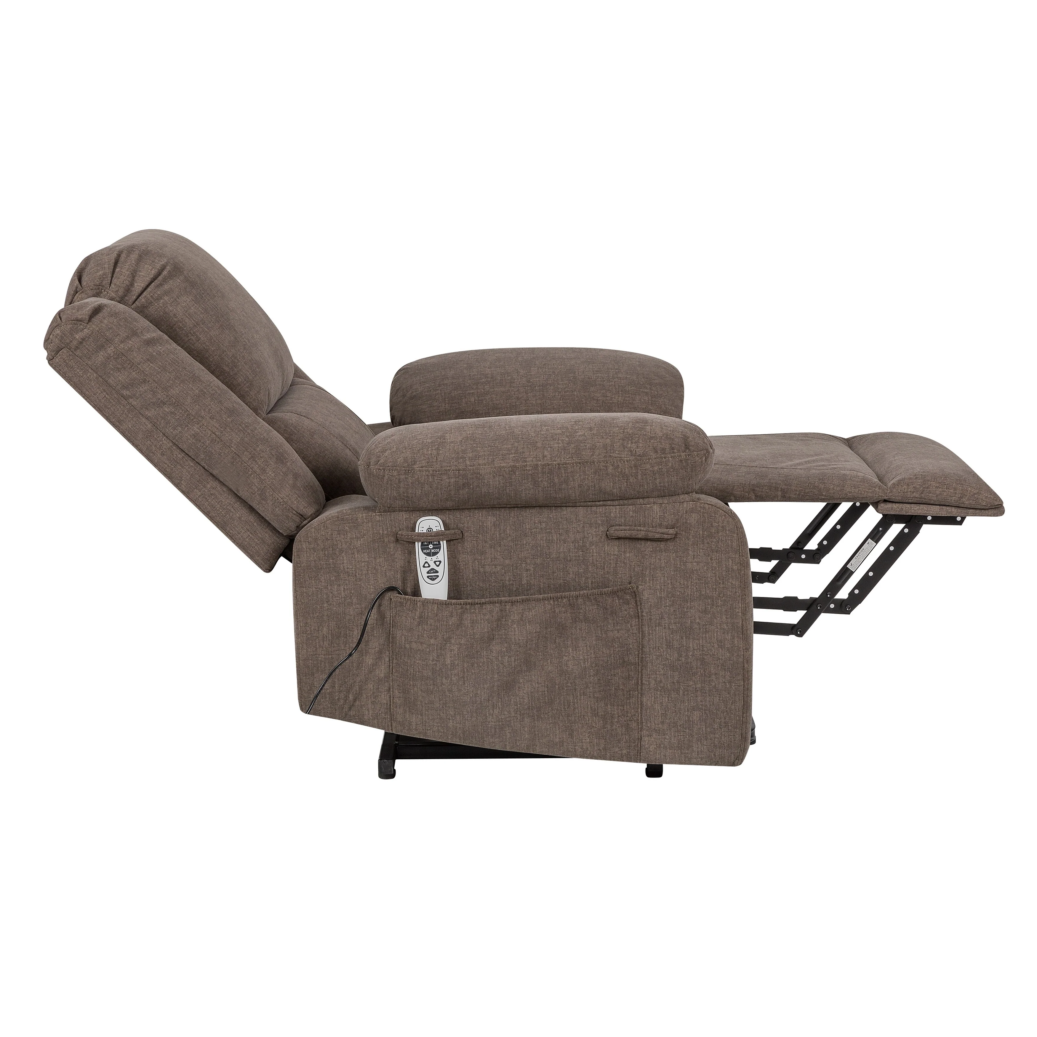 Reclining Lift Chair with Massage, Heating & Remote Control Pockets