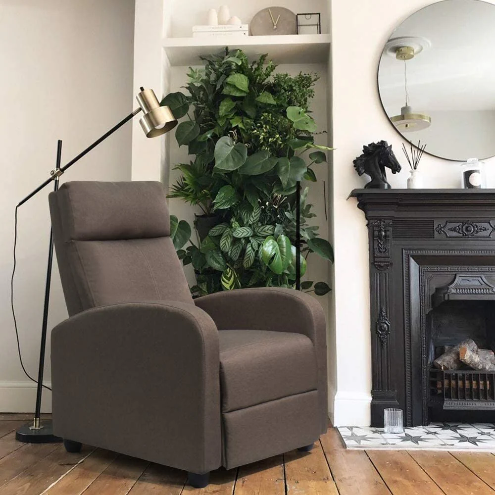 Furniwell Fabric Single Sofa Recliner with Padded Seat