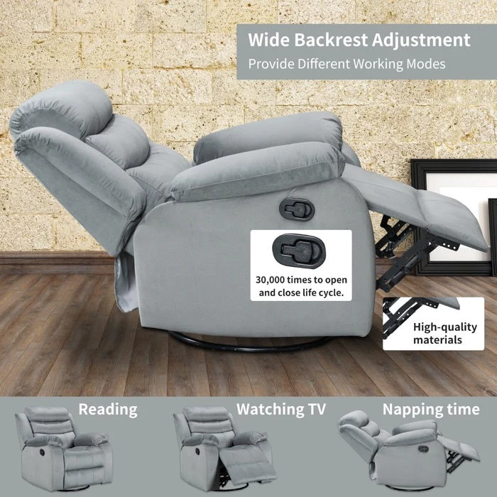 Rocking Swivel Recliner Chair Home Theater Seat Living Room Chairs