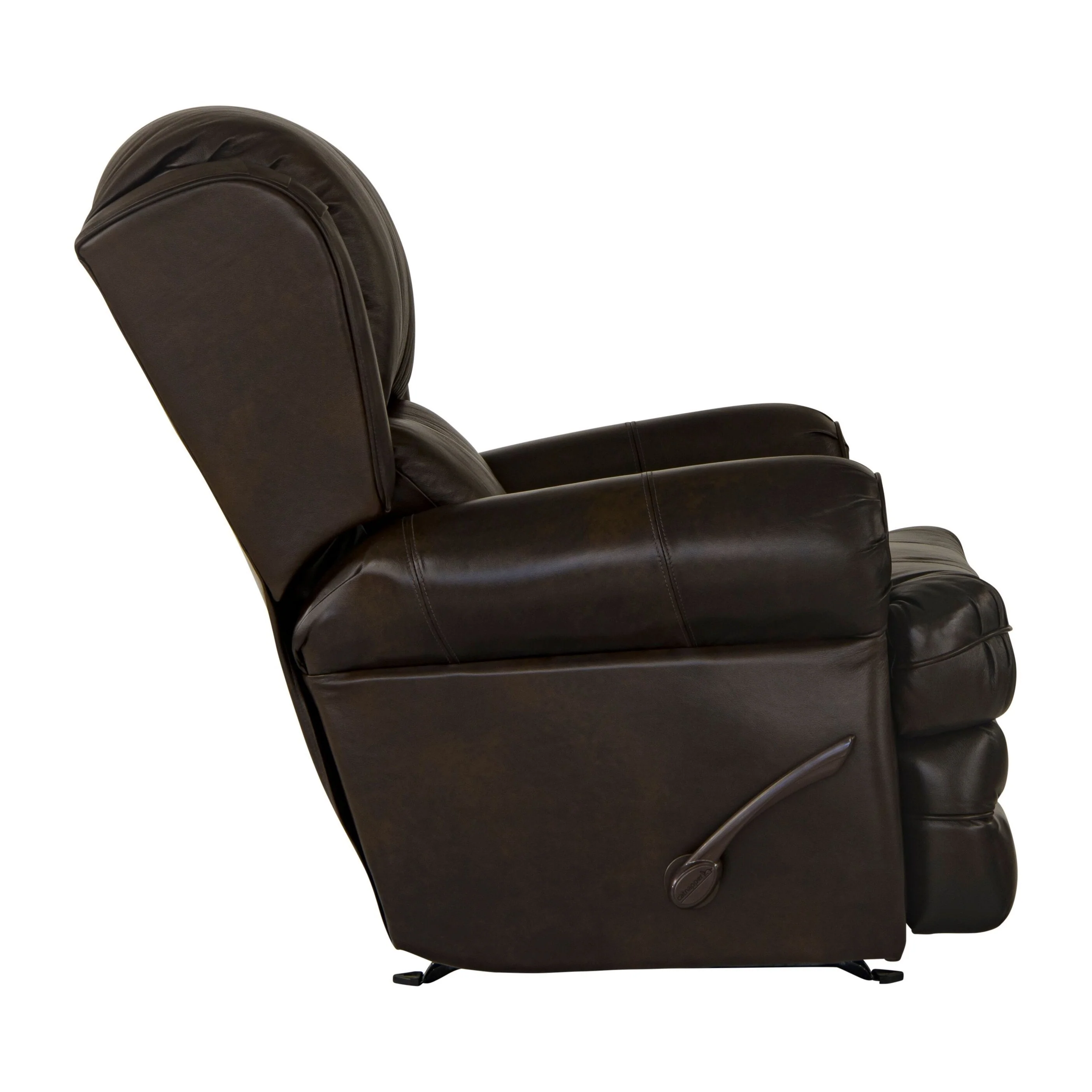 Skelt Italian Leather Rocker Recliner, Chocolate