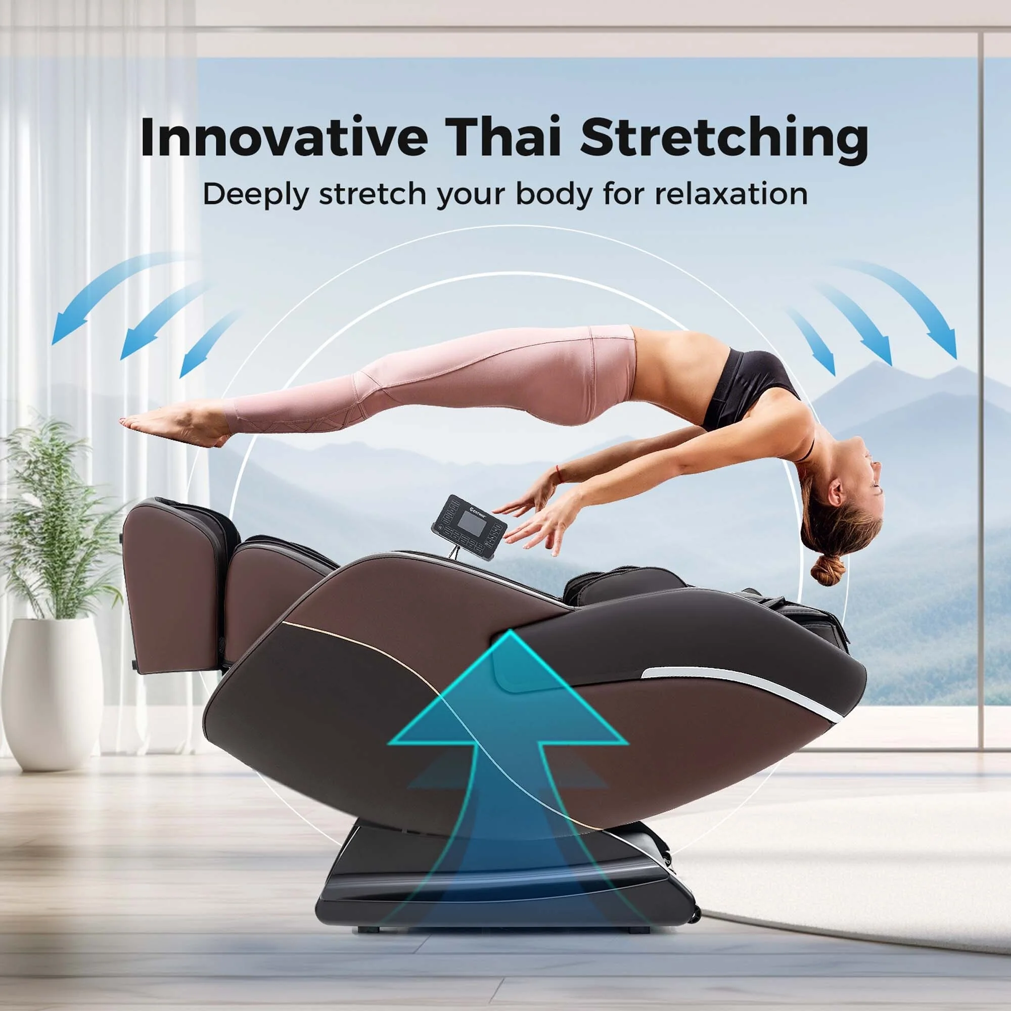 Costway SL Track Zero Gravity Massage Recliner with Thai Stretch Foot