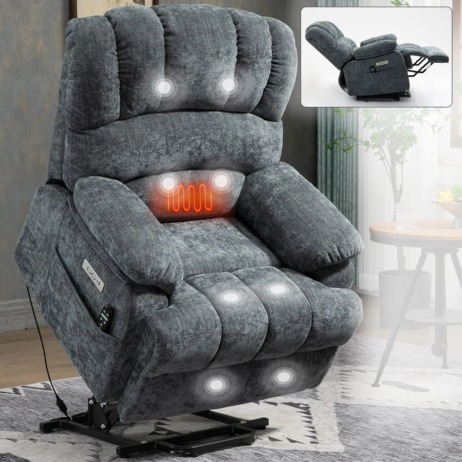 Chenille Power Lift Recliner Chair