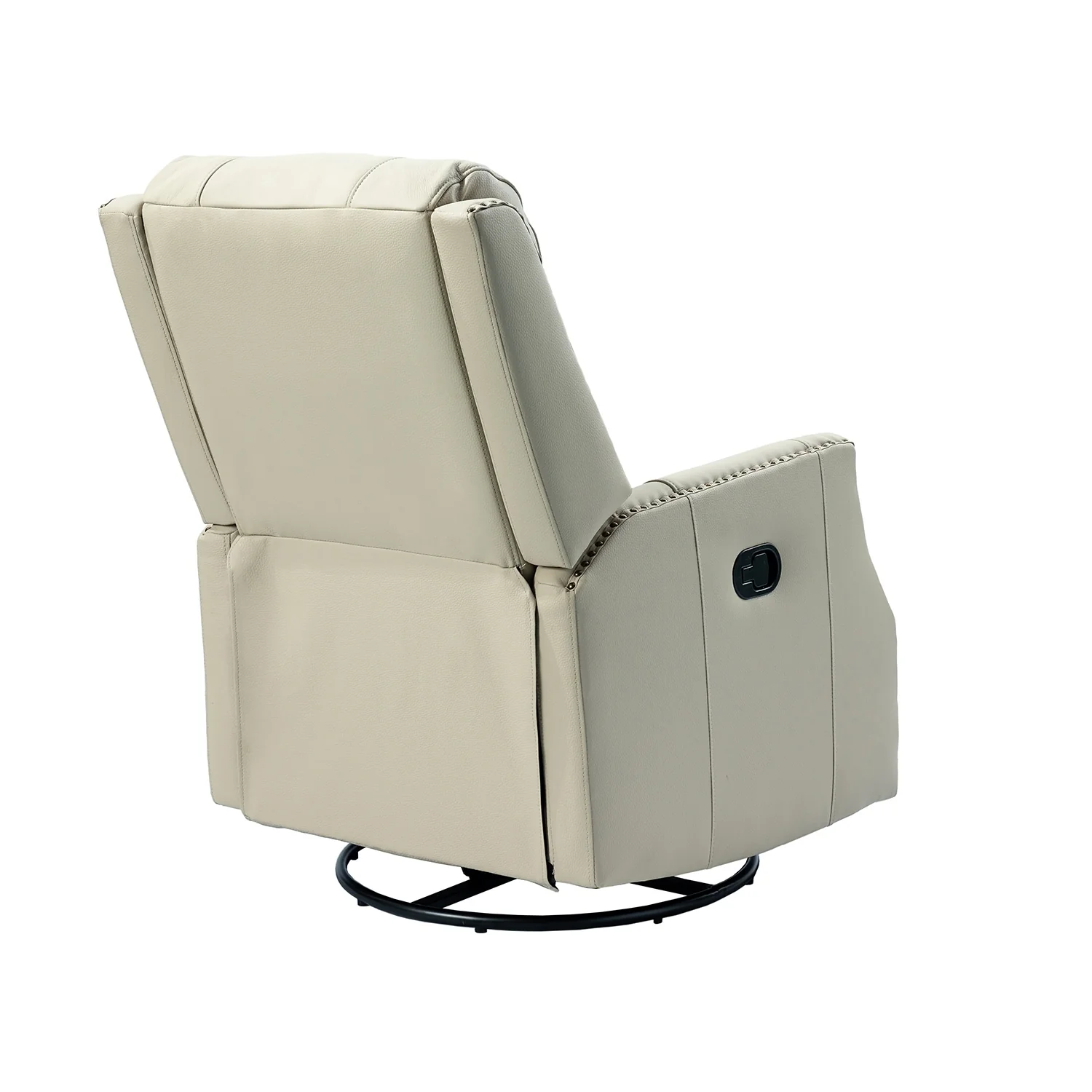 Demeter modern Genuine Leather Swivel Nursery Chair with Nailhead Trims Set of 2 by HULALA HOME