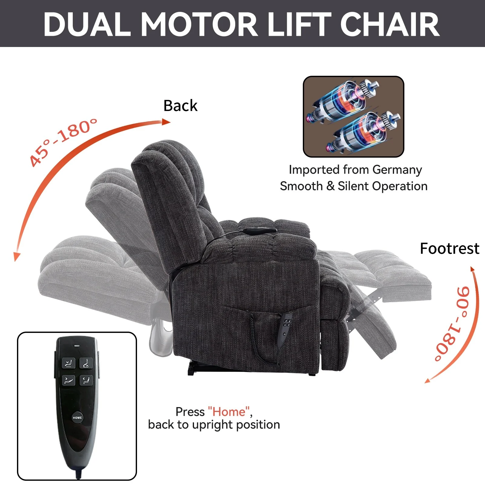 Electric Power Lift Recliners with Power-Remote