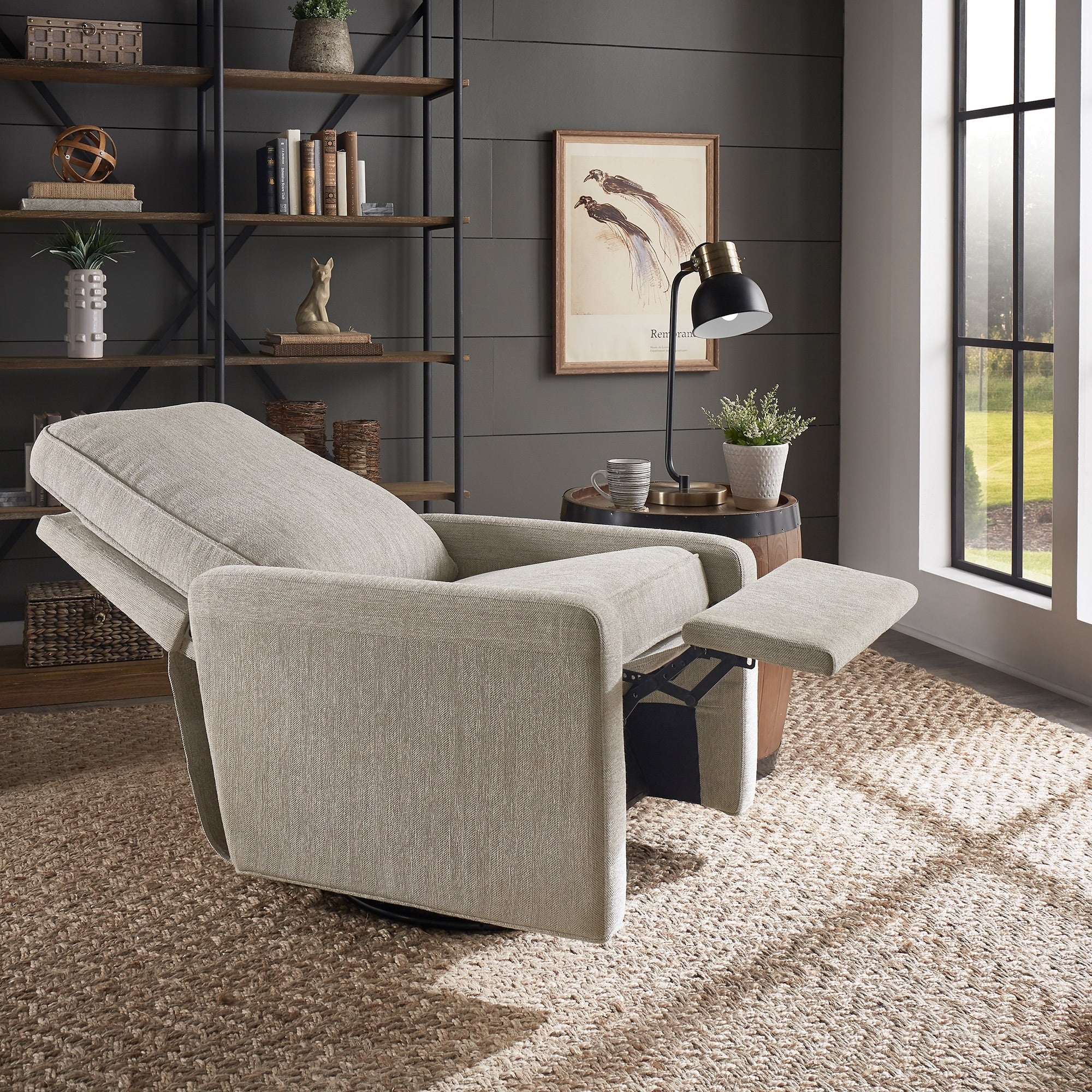 Cadeau Push Back Swivel Recliner Chair by iNSPIRE Q Modern