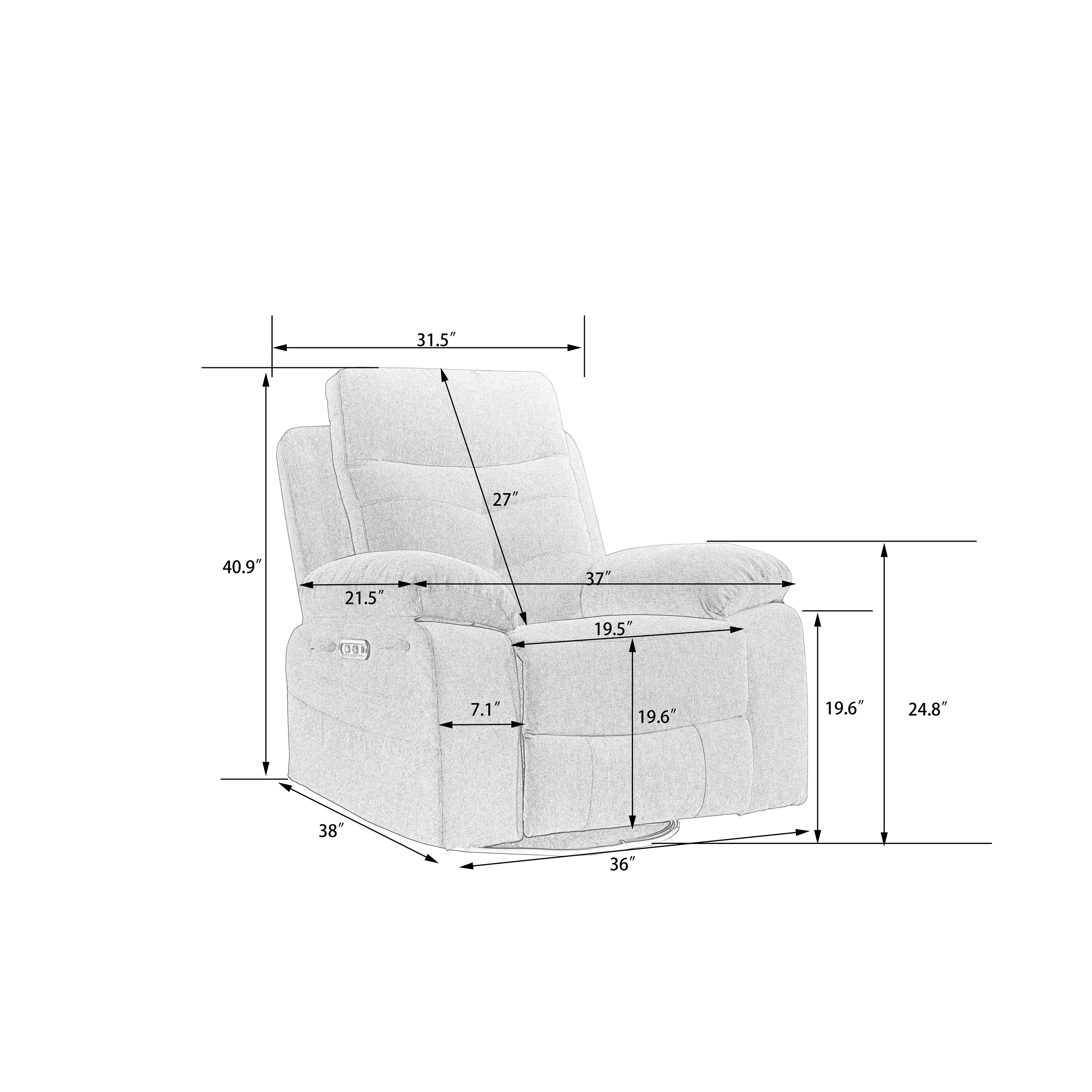 Power Recliner Glider Chair