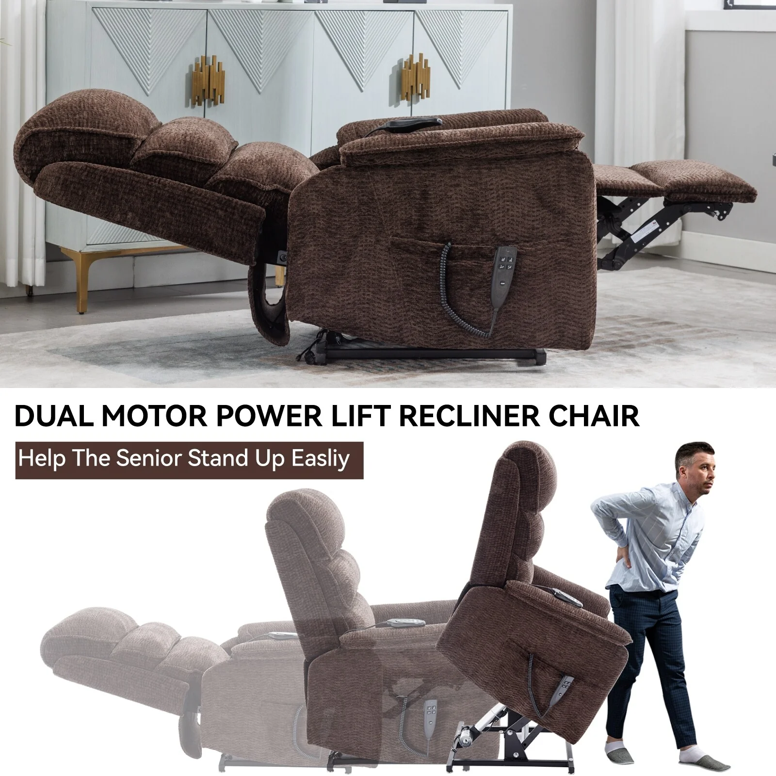 Power Lift Recliner Chair with Power-Remote