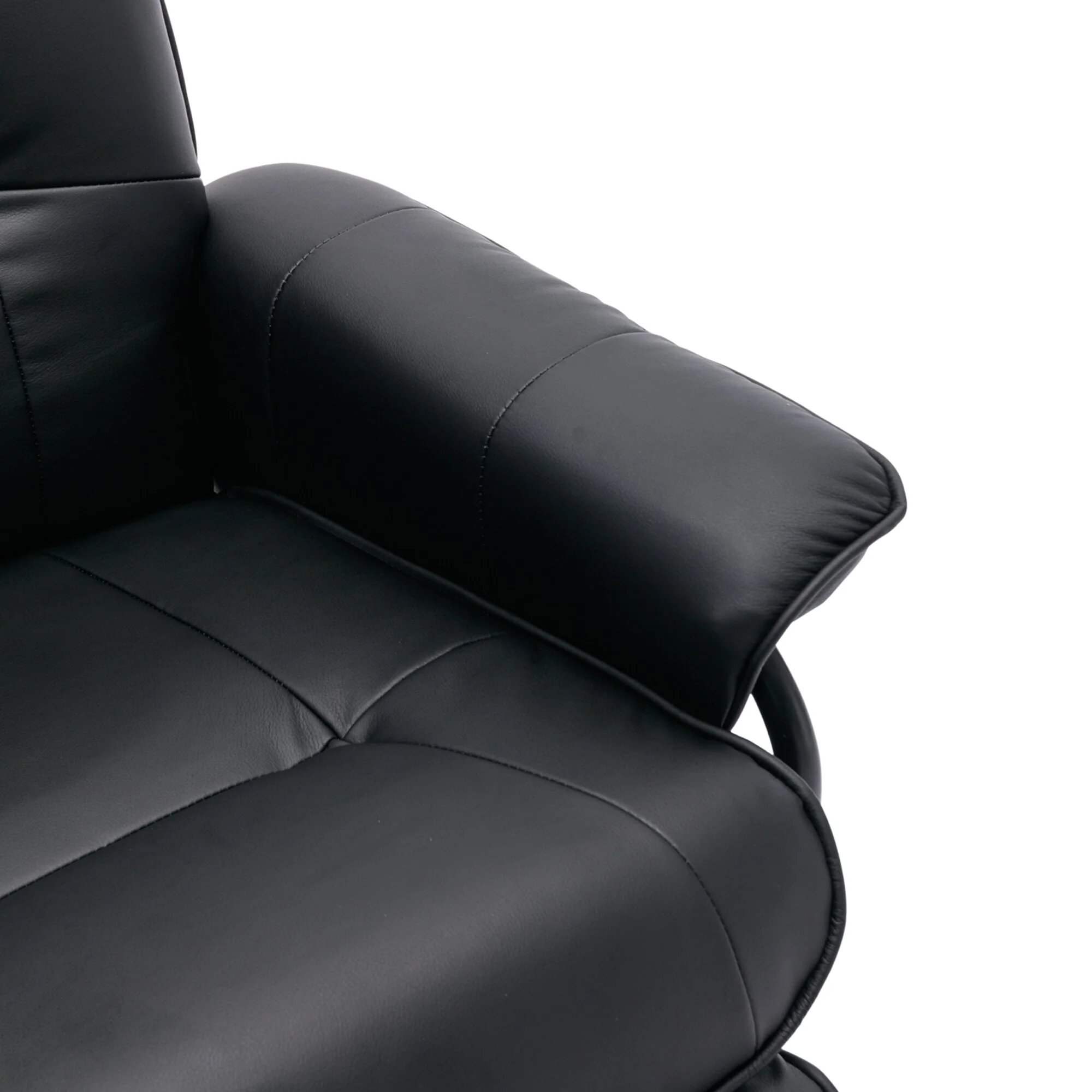 Faux Leather Manual Recliner Adjustable Swivel Lounge Chair With Footrest - 30.70 x 34.30 x 35.00