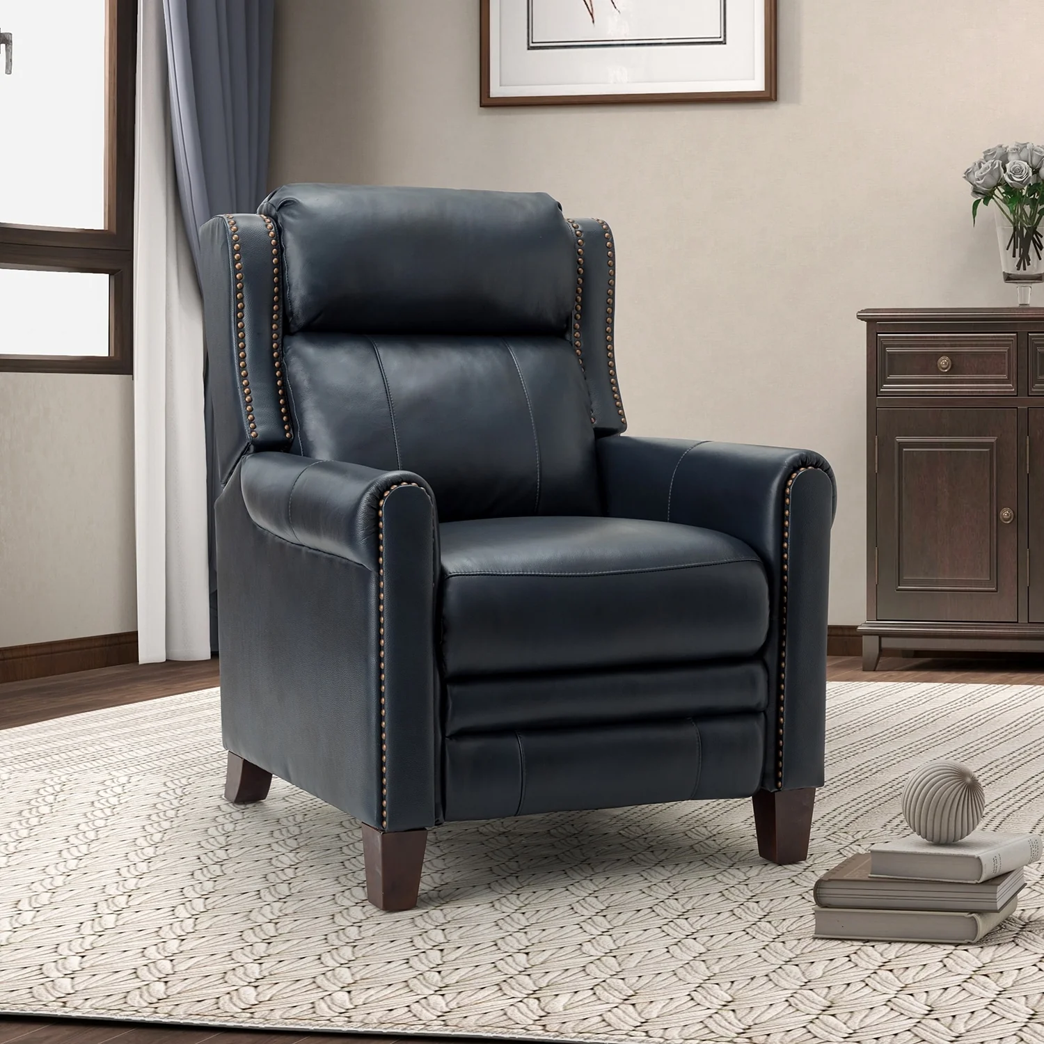 Felisa 32.48 Wide Genuine Leather Manual Recliner