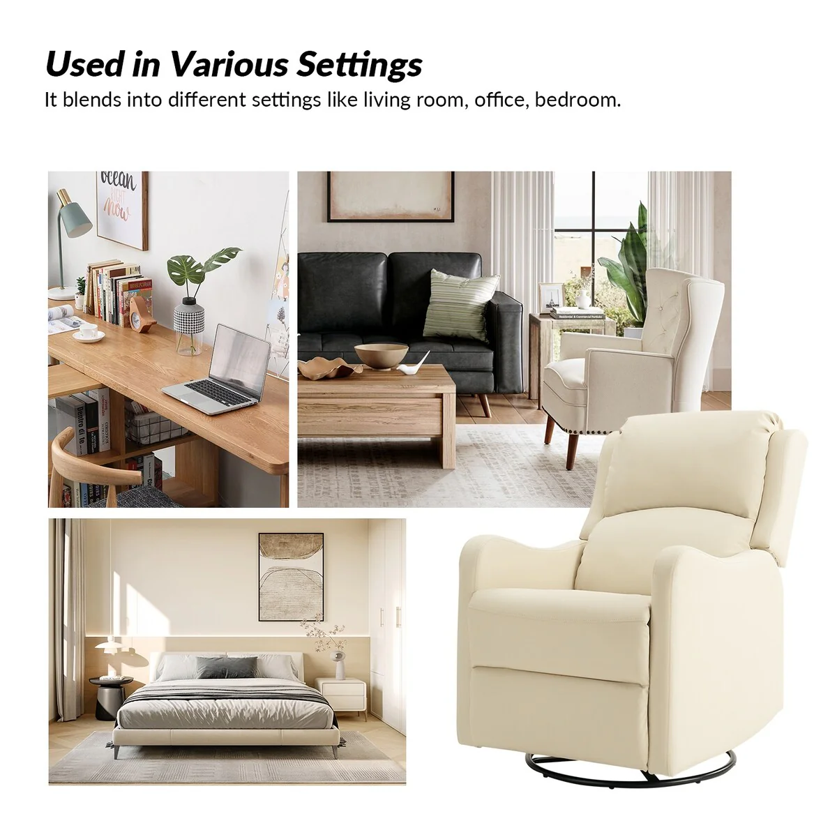 Pablo Traditional 360-Degree Swivel rocker Recliner by HULALA HOME