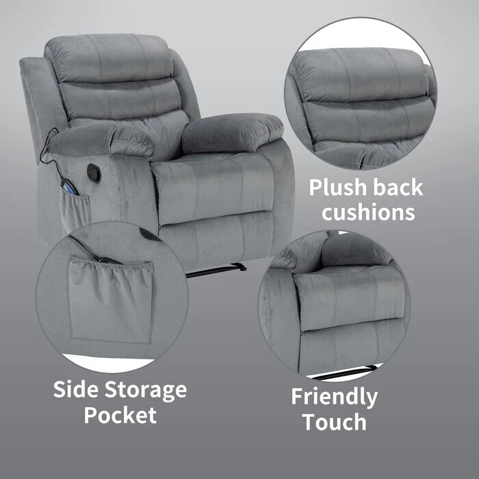 Soft Recliner Chair with Massage and Heat Function