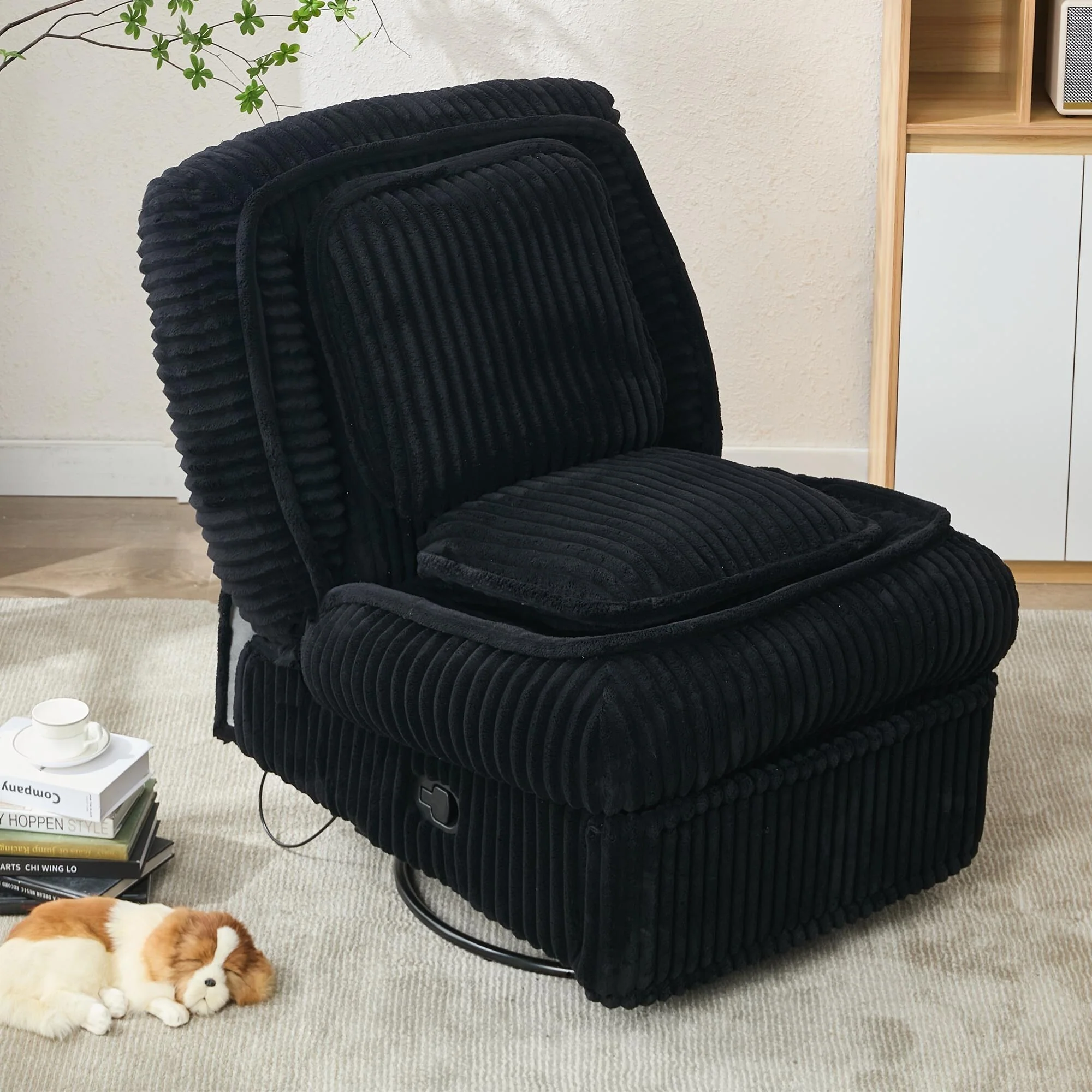 360�� Swivel Rocking Single Sofa,Recliner Sofa, Manual Glider Rocking Armless Chair,Living Room Office