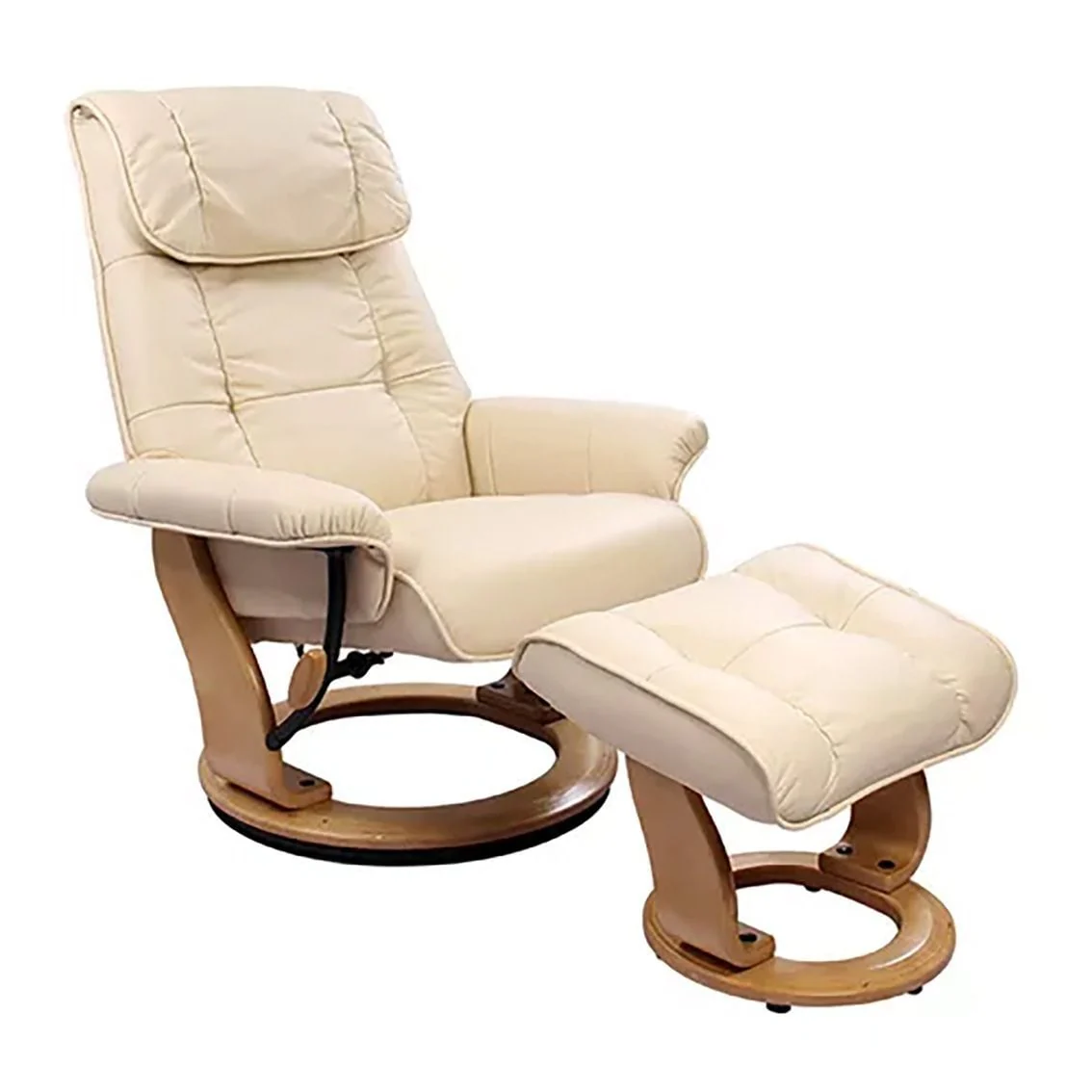 Muscat 360 Leather Swivel Recliner with Ottoman