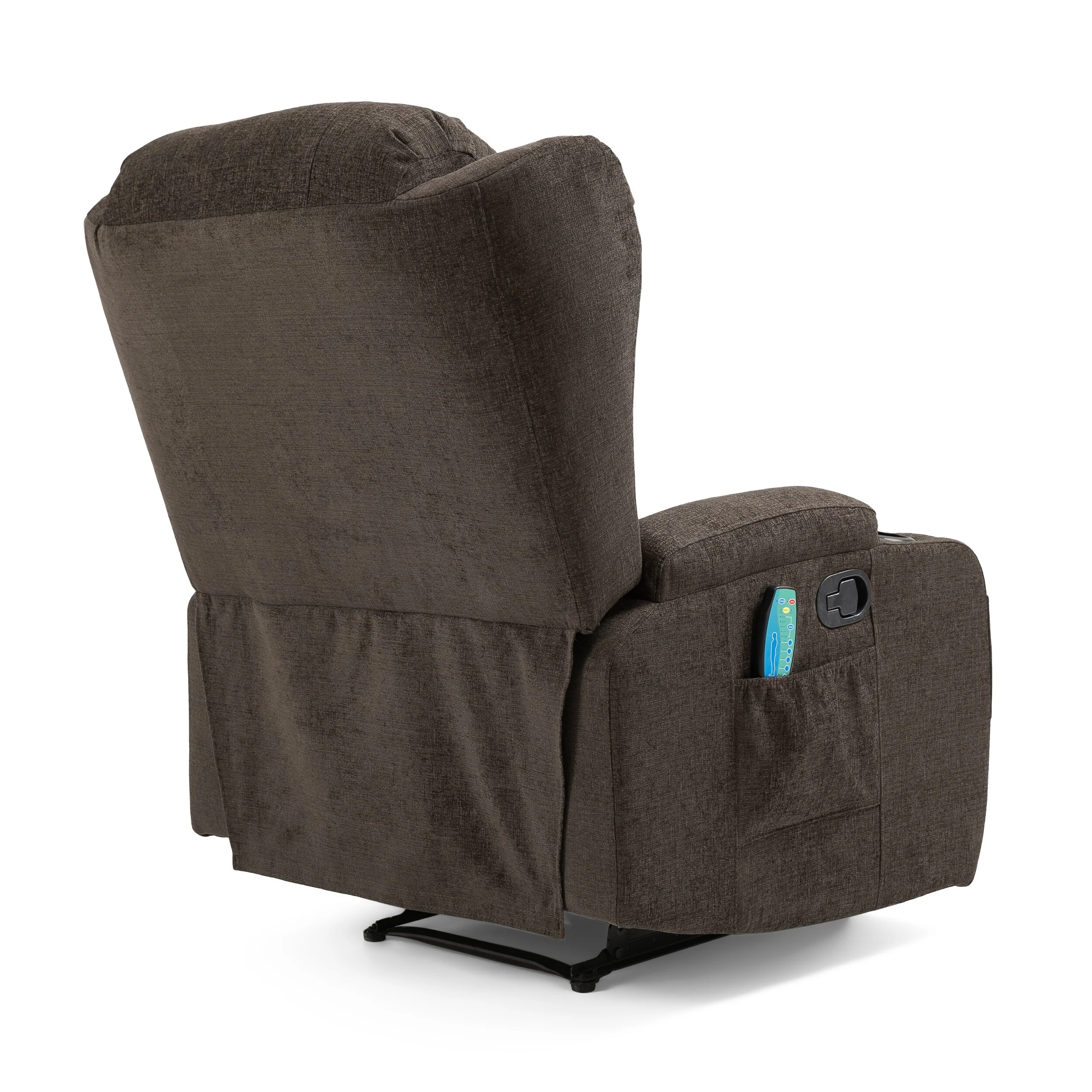 Massage Recliner with Heating, 5 Modes, Cup Holders, Remote Control, and Manual Reclining Feature