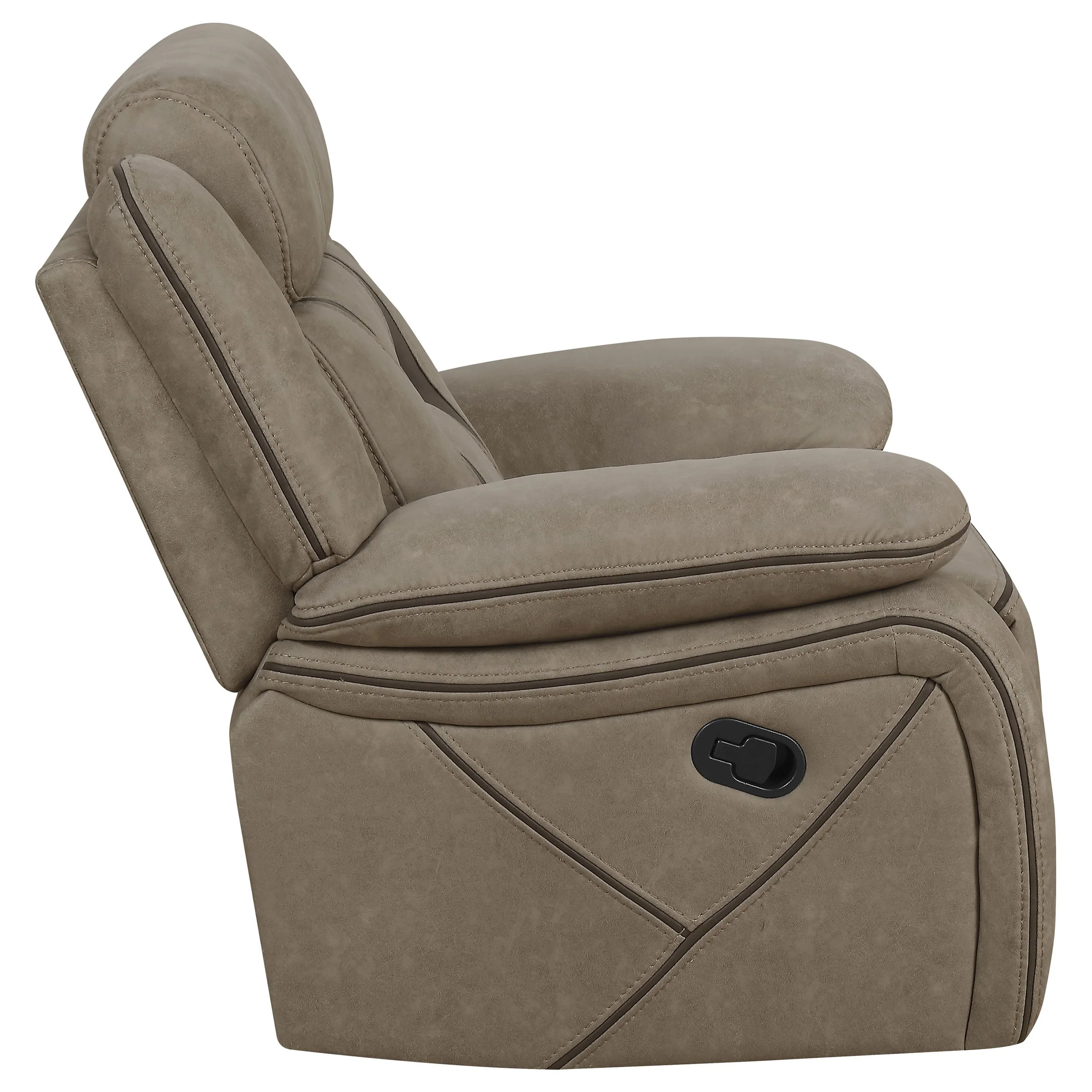 Higgins Overstuffed Upholstered Glider Recliner
