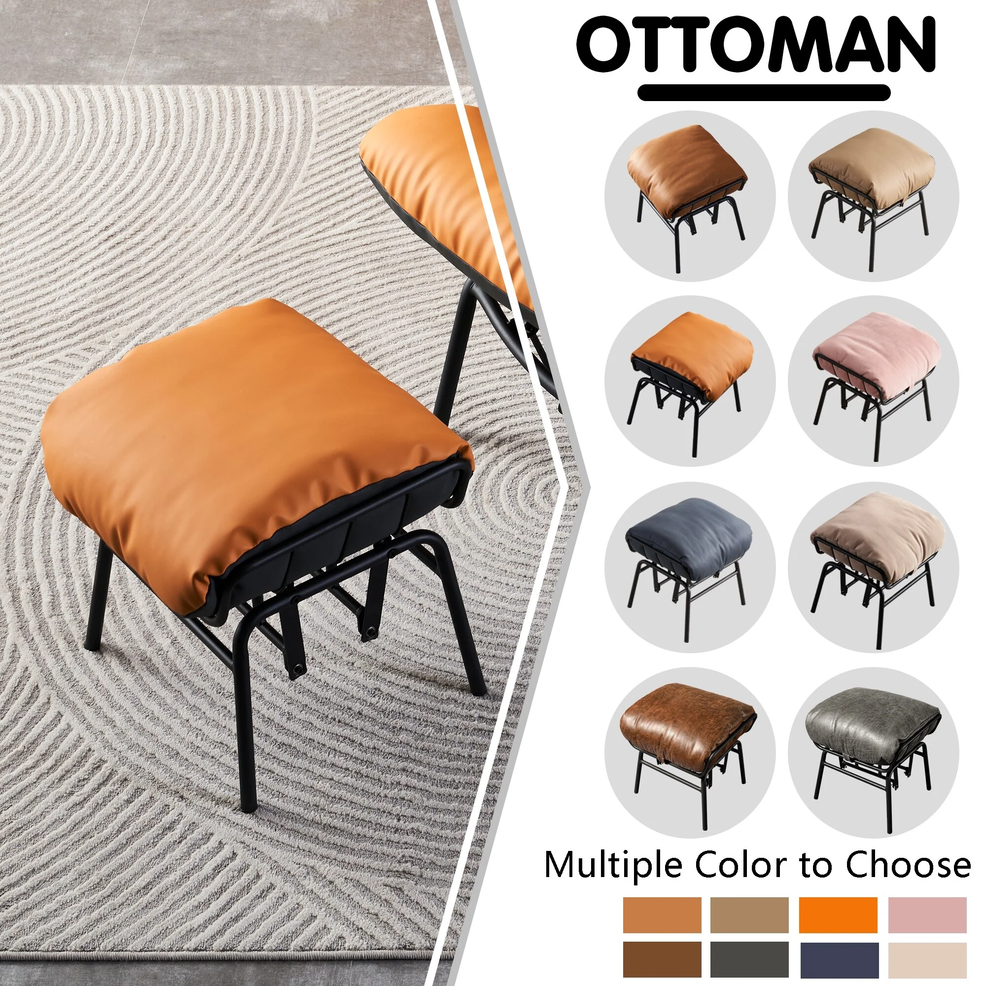 OVIOS Living Room Accent Chair Rocking Recliner Chair with Ottoman