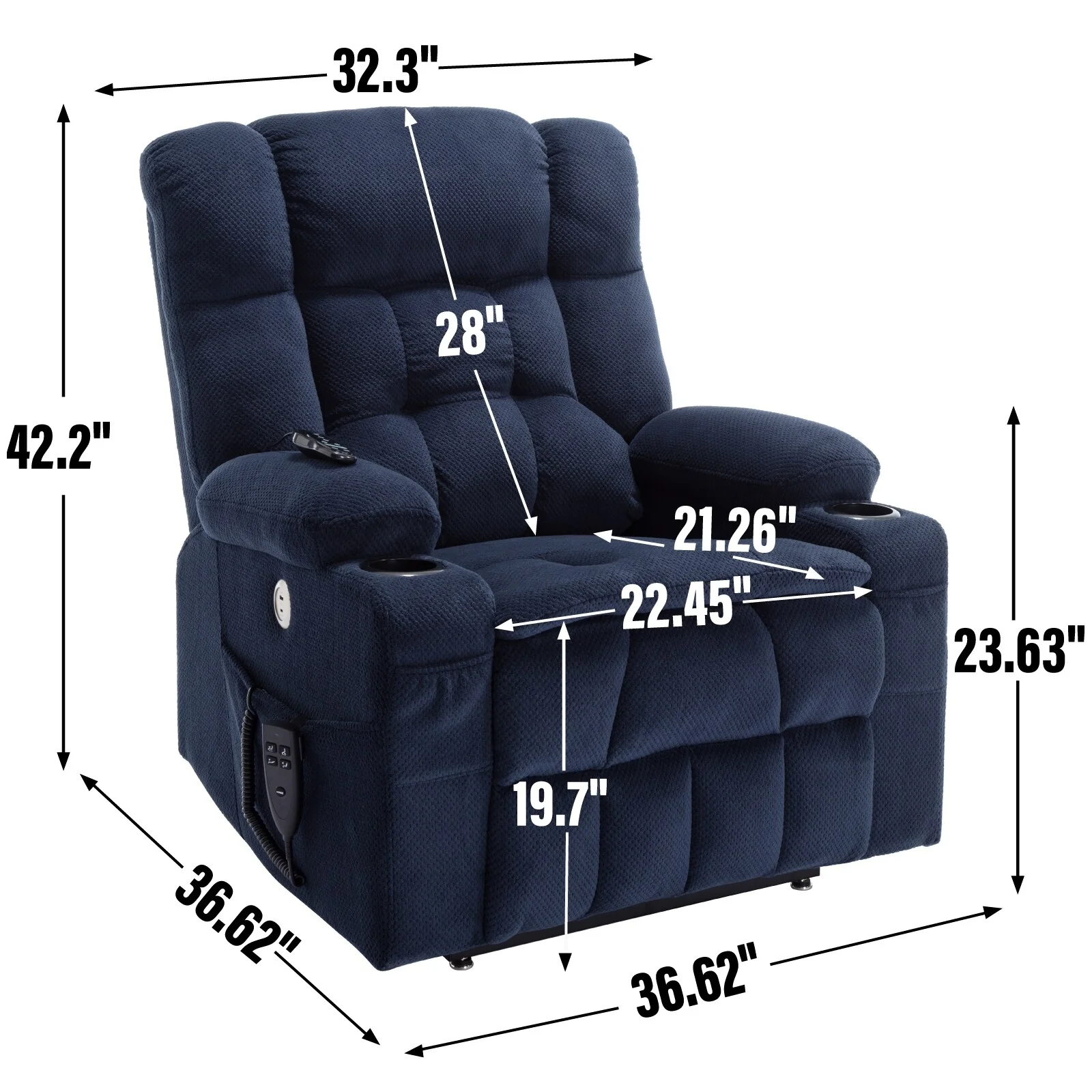 Chenille Power Lift Recliner Chair
