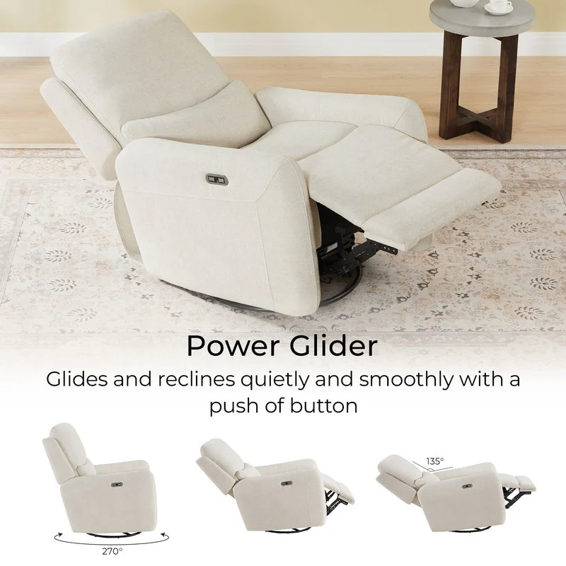 Adalyn Power Swivel Glider Recliner with Lumbar Pillow