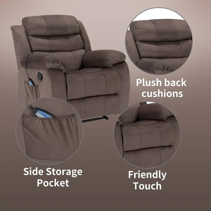 Super Soft Manual Heated and Massage Recliner Chair
