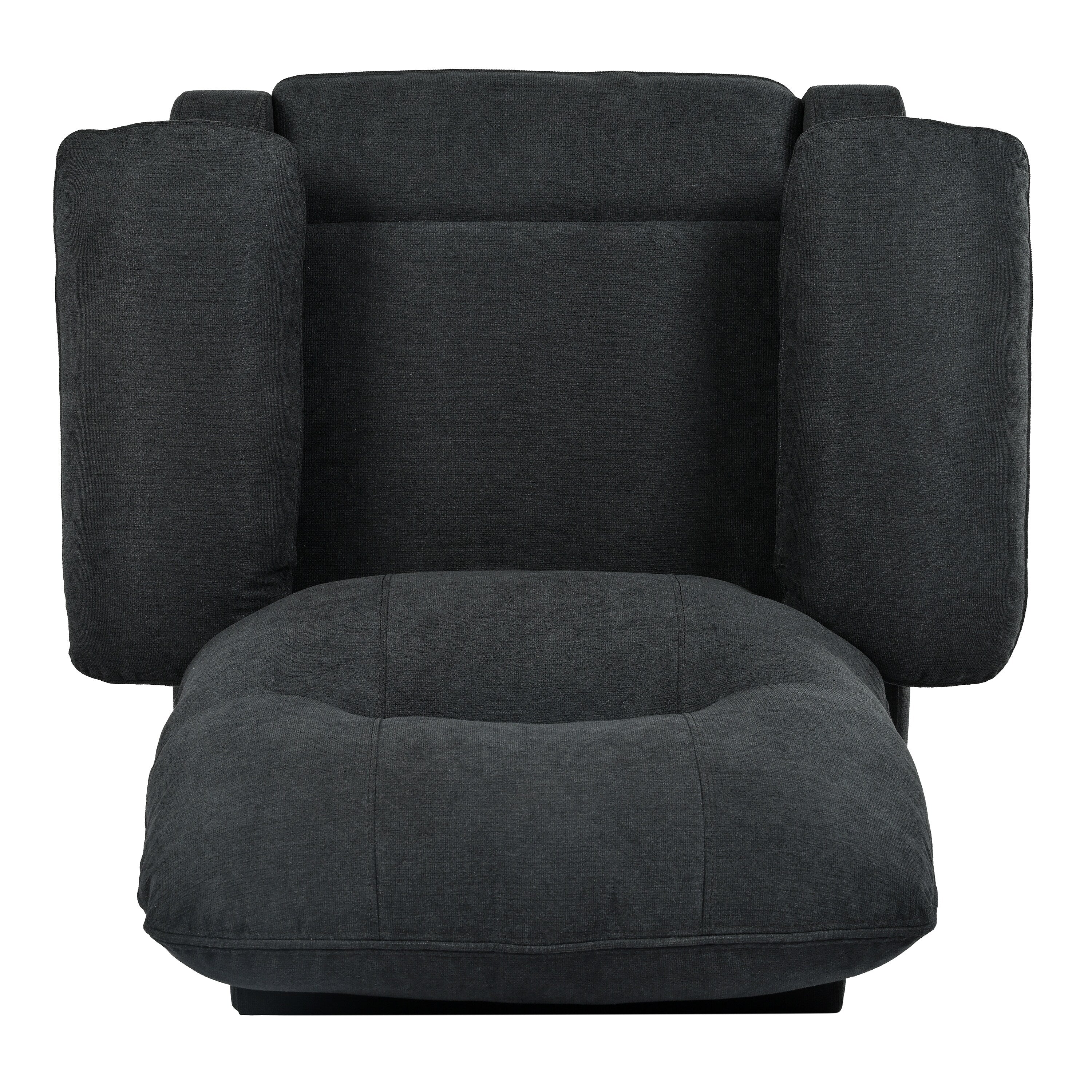 Black Manual Recliner with Massage, Heat, and Solid Wood Frame