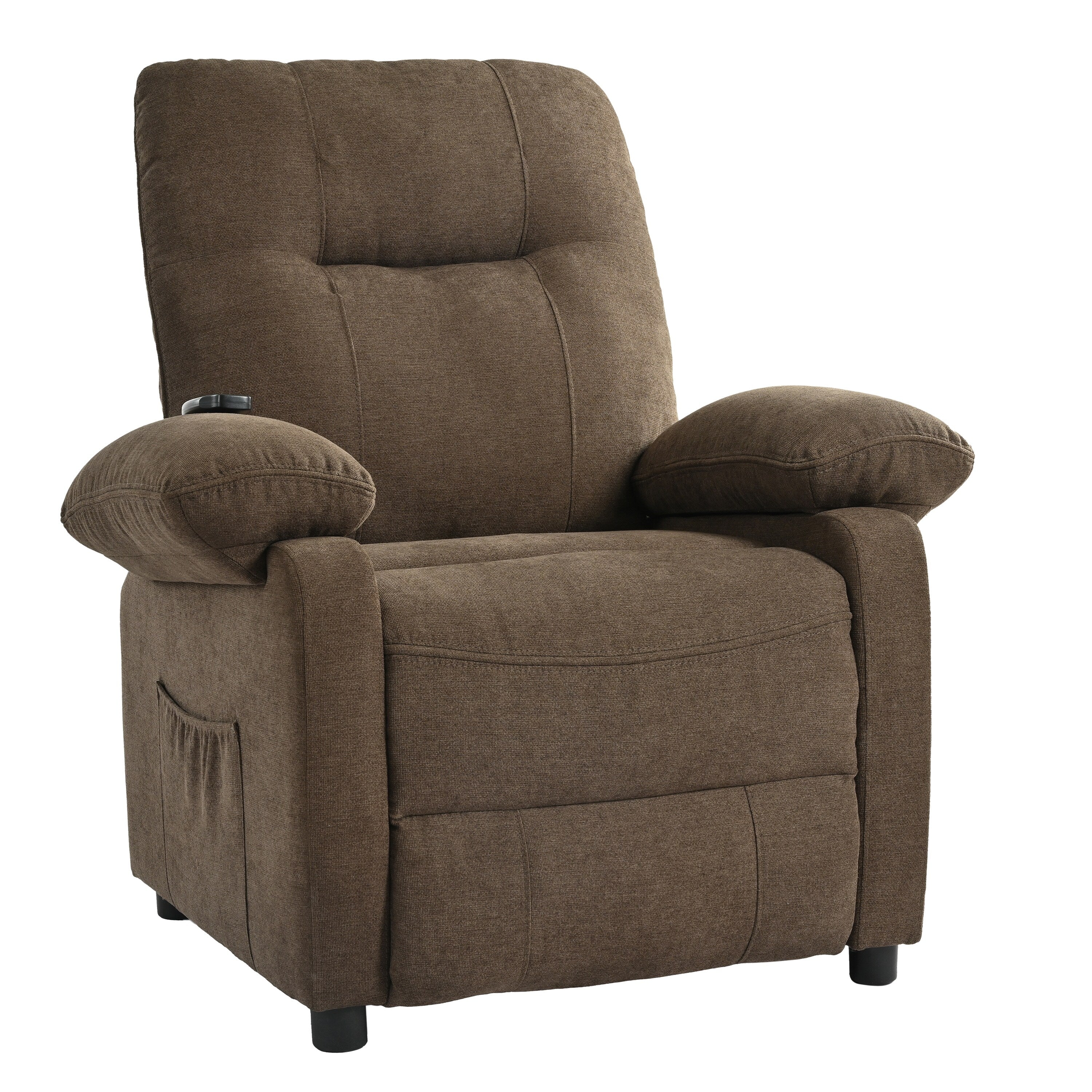 Black Manual Recliner with Massage, Heat, and Solid Wood Frame