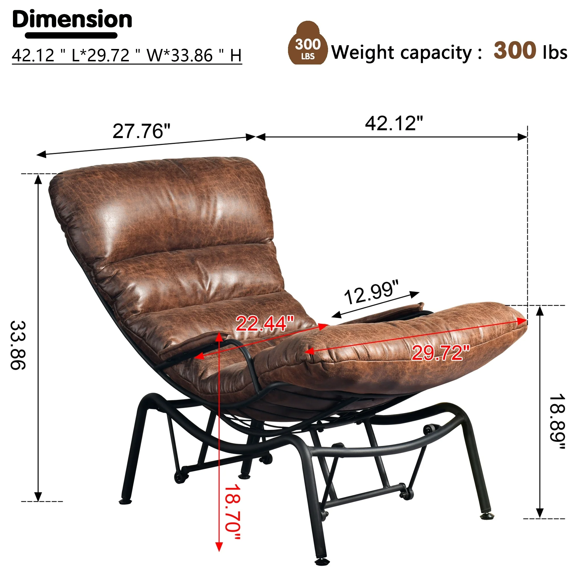 OVIOS Living Room Accent Chair Rocking Recliner Chair with Ottoman