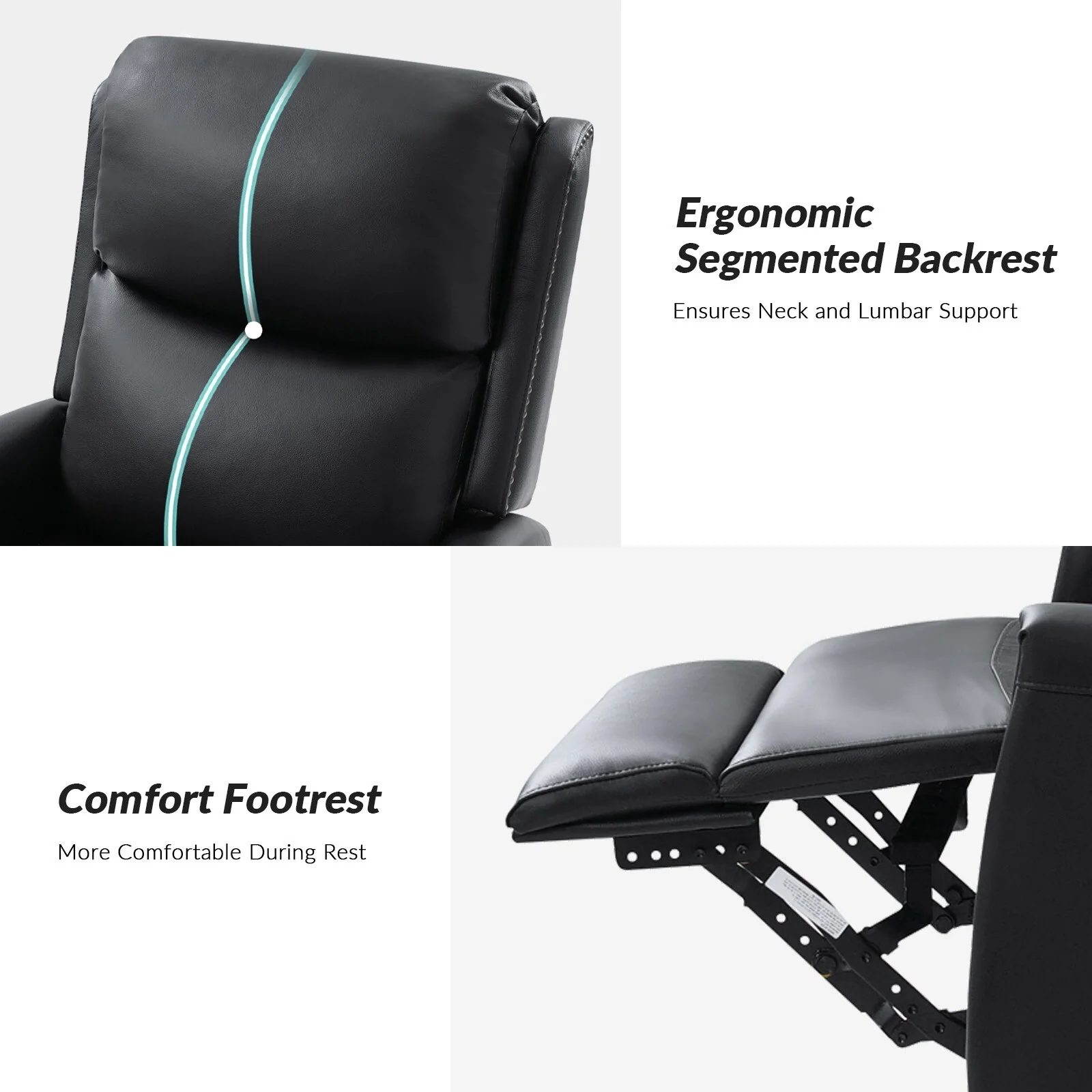 Fiacro 30.31Wide Modern Genuine Leather Wingback Swivel Rocker Recliner with Nailhead Trims