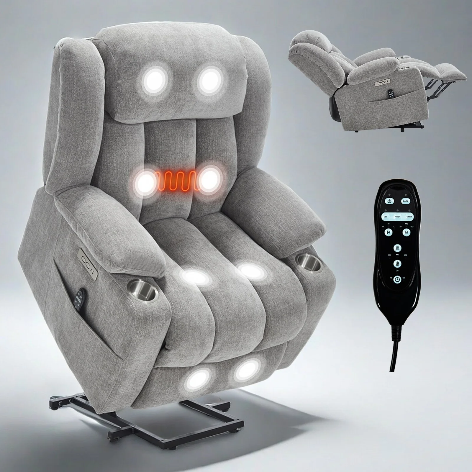 Chenille Power Lift Recliner Chair