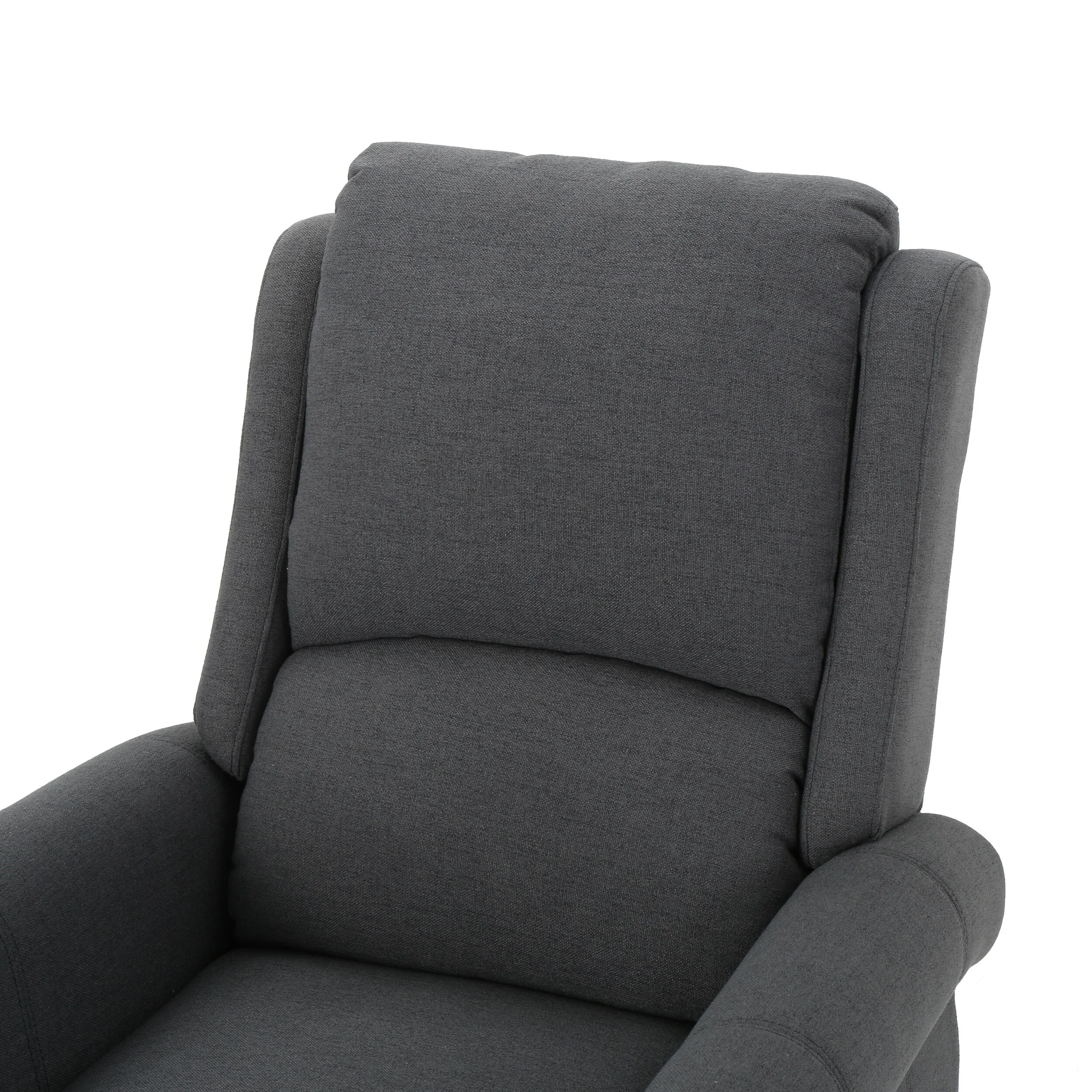 Recliner Chair with Push-Back Mechanism and Charcoal Upholstery - Modern Living Room Accent Piece with Easy-Care Fabric