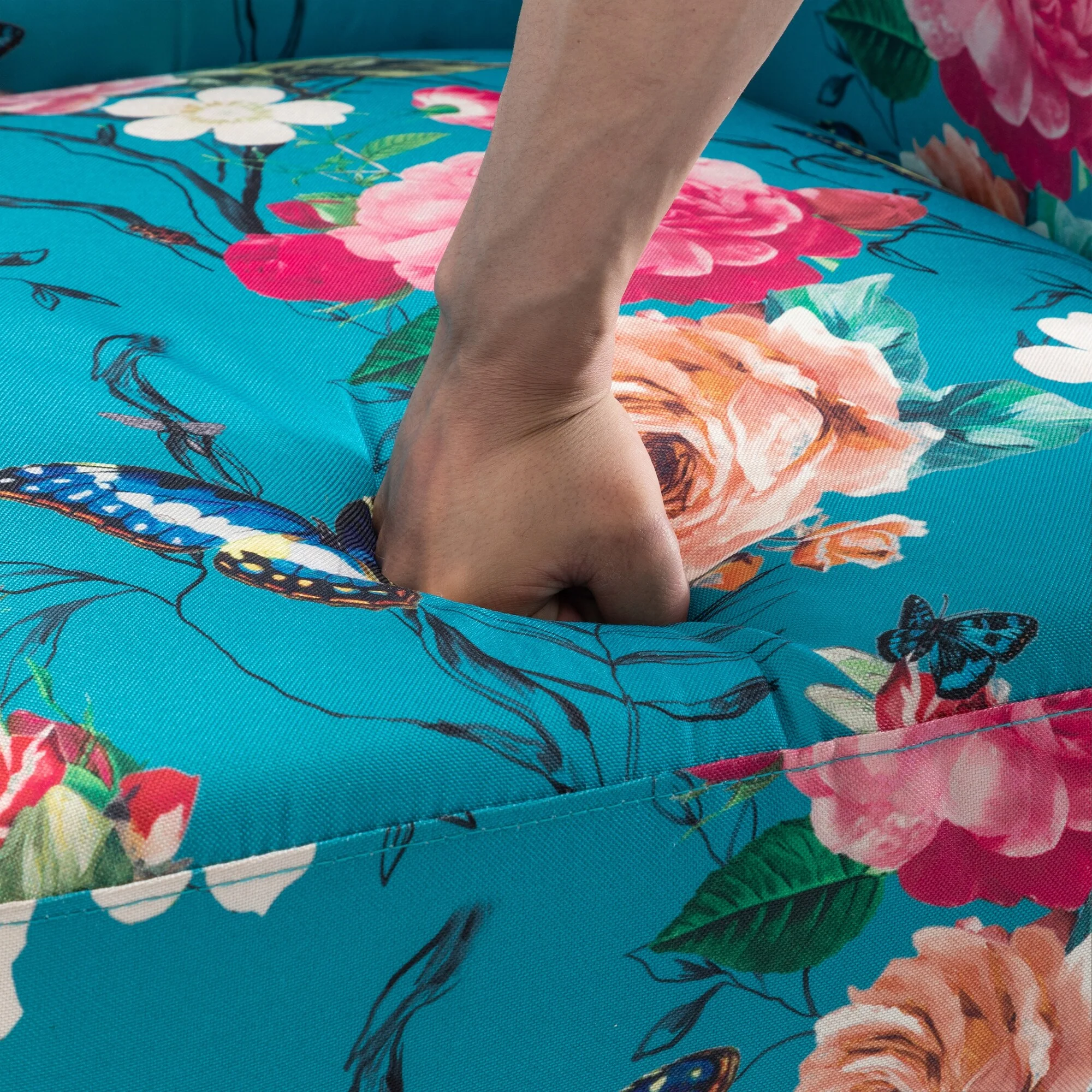 Linen Manual Upholstered Recliner with Wood Legs